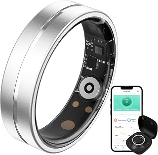 Smart Ring Ultra Narrow Sleep Heart Rate Monitor Ring Blood Pressure Health Fitness Tracker Step Counter Calories Waterproof Remote Camera Smart Rings for Men Women Anillo Inteligente