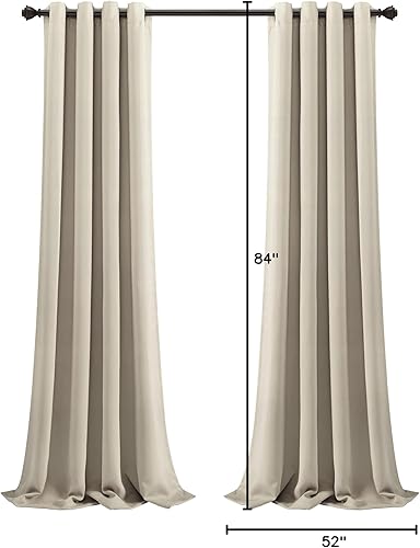 Miniatura 8 de Lush Decor - Paneles de cortina opaca con aislamiento con ojales, par, 52 pulgadas de ancho x 84 pulgadas de largo, neutro