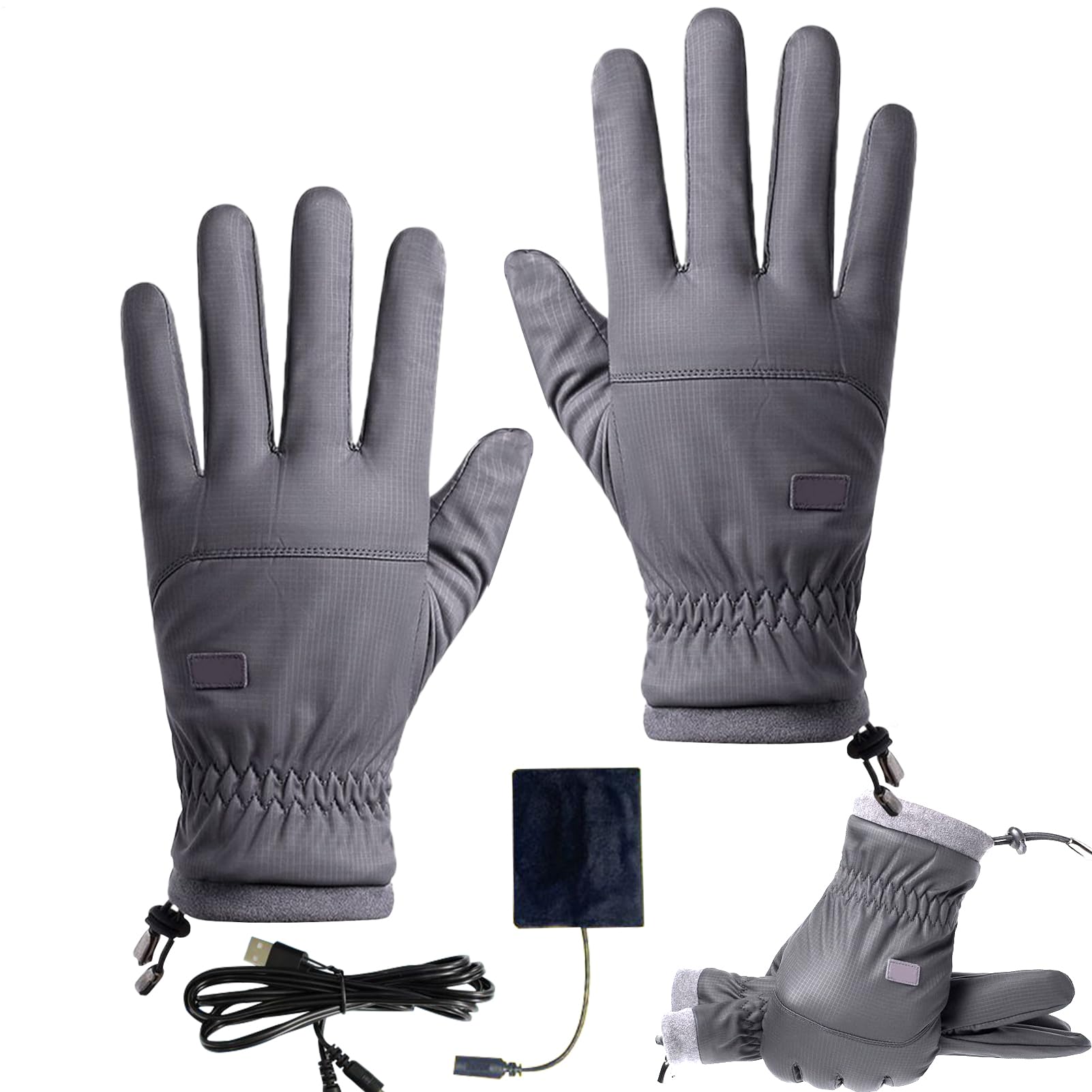 Guantes calefactables USB cortavientos y ergonómicos para mujer 8