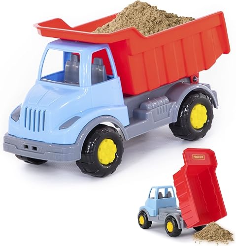 Polesie Juguete de camión volquete - Juguetes de construcción para niños pequeños - Camiones de arena - Juguete de caja de arena - Juguetes de playa
