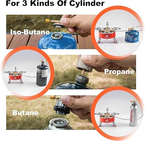 Miniatura 5 de Odoland Estufa de camping portátil de 9000 W Estufa de campamento ligera Estufa plegable para mochileros con caja de EVA para acampar al aire libre,