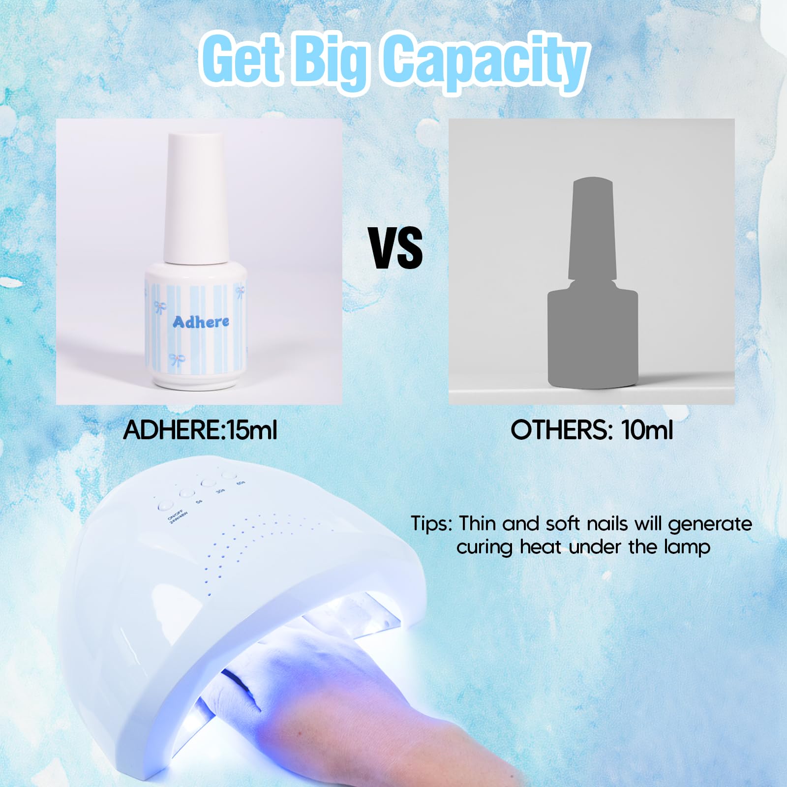 ADHERE Ice Moon Crystal Top Coat 15ml Chrome Nail Powder, High Gloss Gel Shine Finish and Long Lasting - Image 4