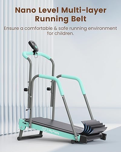 Miniatura 7 de Caminadora para niños, equipo de entrenamiento, almohadilla para caminar para niños con barra de mango de hasta 165 libras de capacidad, cintas de