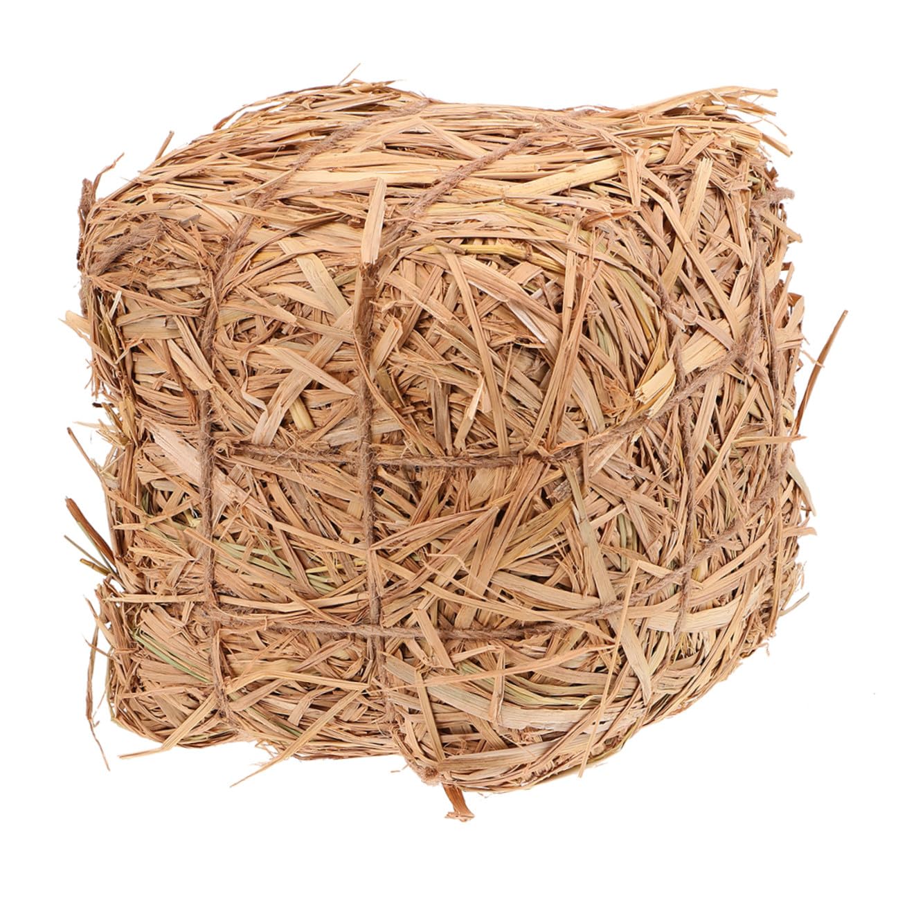 HOMSFOU Petit Décor de Meule de Foin Carré 20x20x20 Cm en Paille Simulée Décoration Rustique Extérieure pour Mariage Décor de Scène DIY Accessoire pour Photomaton et Jardin