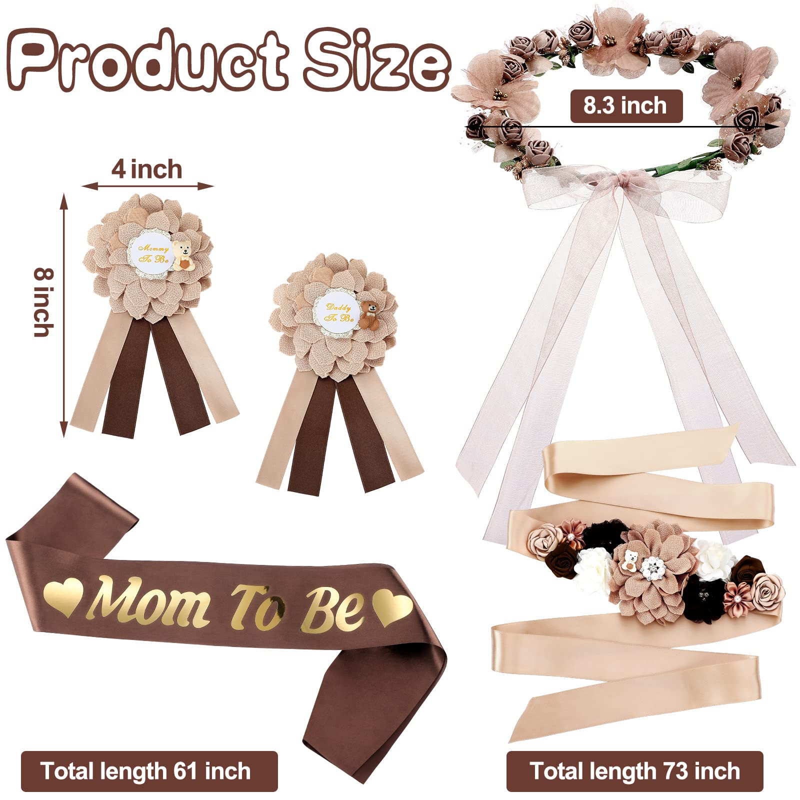 Amazon.com: 5 Pcs Baby Shower Mom to Be Sash Maternity Kit 