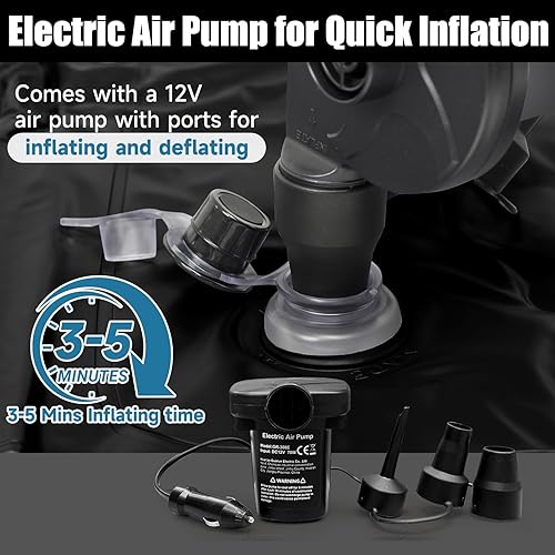 Miniatura 4 de Colchón inflable de aire para SUV, colchón de coche para SUV, cama de campamento de viaje de doble cara, colchón de dormir para SUV universal con