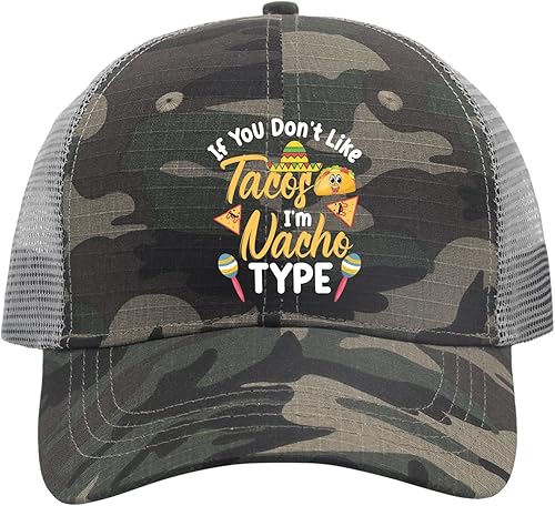 devor Gorra de béisbol con texto en inglés "If You Don't Like Tacos I'm Nacho Type", gorra gráfica para hombre