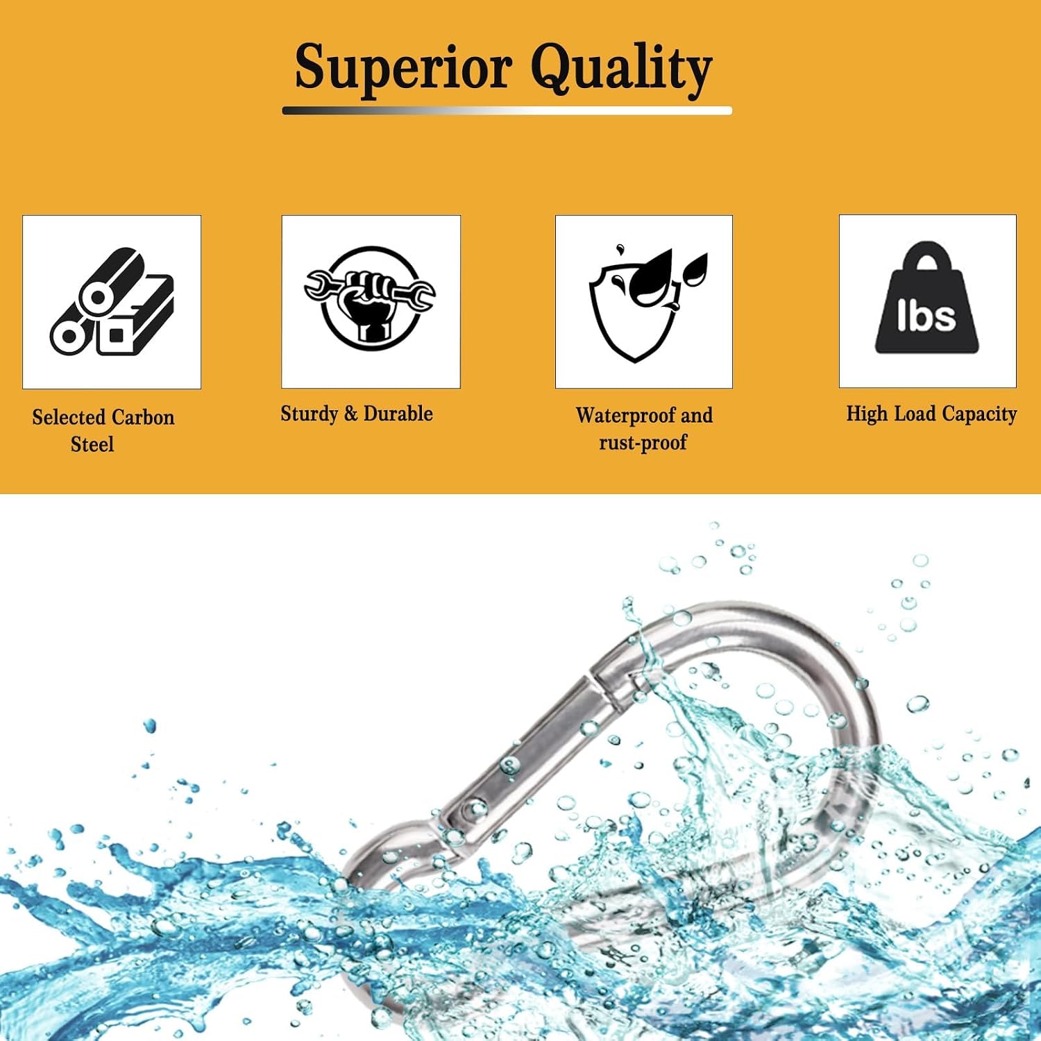 60PCS Carabiner Clips, 3IN Heavy Duty Spring Snap Hook