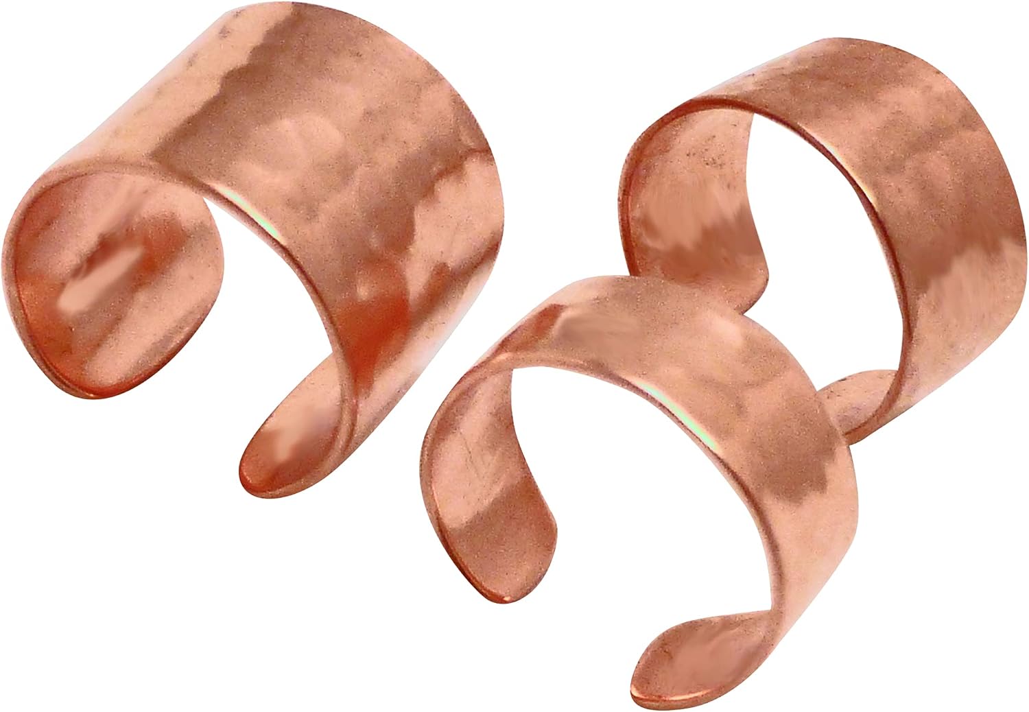 Trio 3 Copper Handcrafted Ear Cuffs Narrow, Medium and Wide