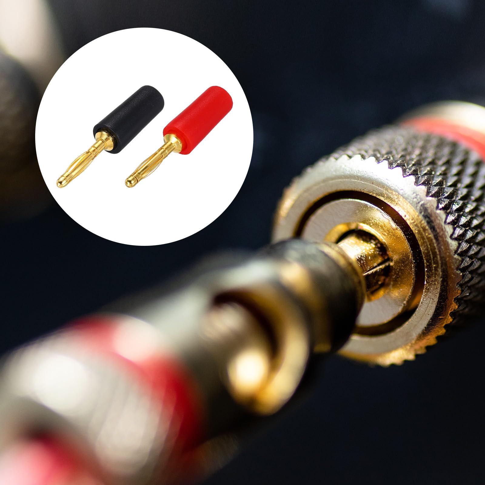 QUARKZMAN 4 sztuki 2 mm wtyk bananowy 10 A 6 mm średnica zewnętrzna 26,5 mm długość kabel głośnikowy wtyczka gniazdo bananowe do kabla głośnikowego kabel audio czarny i czerwony