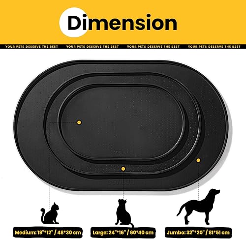 Miniatura 4 de Tapete de silicona para comida para perros, tapete de goma impermeable para alimentación de mascotas para perros y gatos, tapete antideslizante con