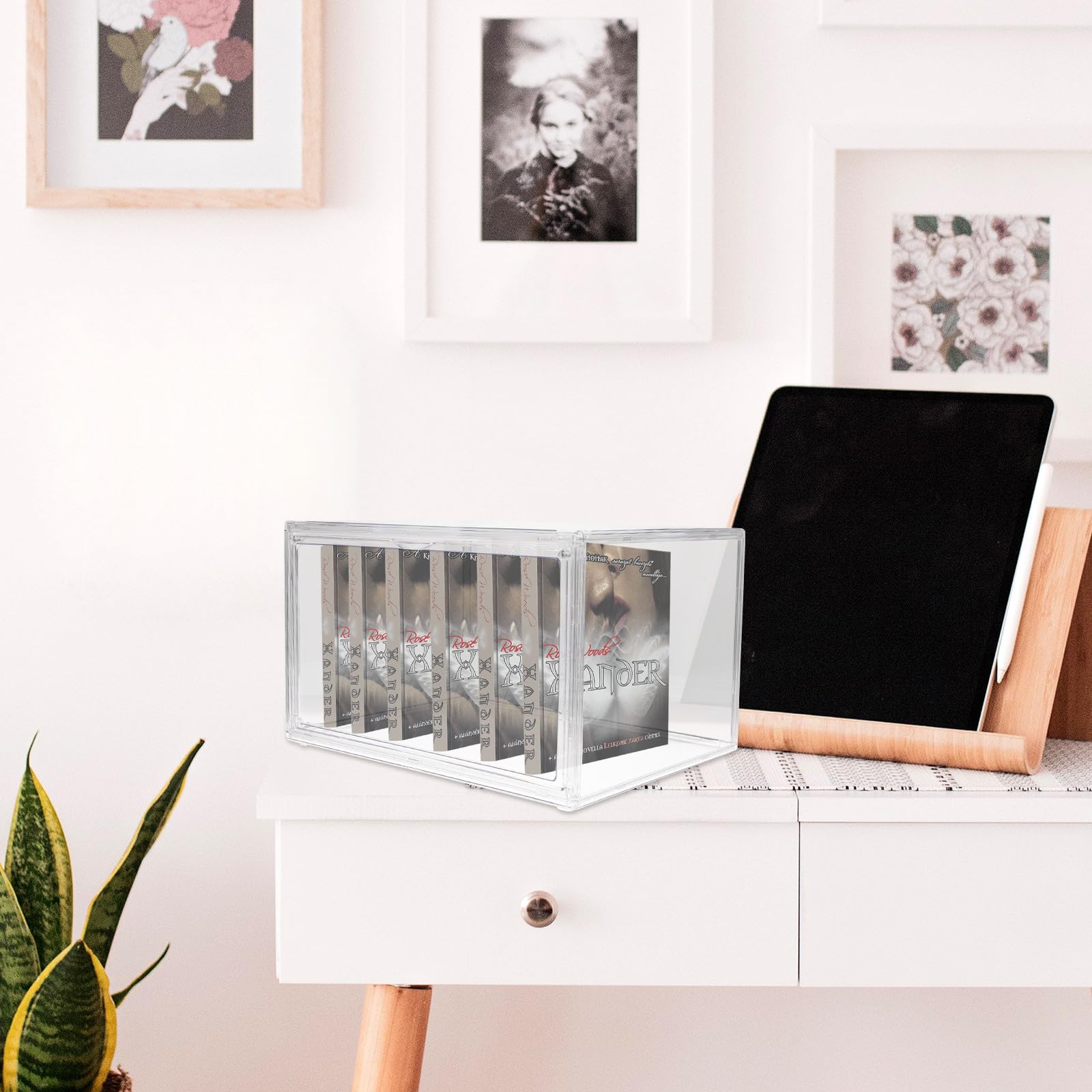 PRETYZOOM Caja Transparente de Acrílico para Almacenaje Apilable con Diseño Simple, Organizador Versátil el Hogar