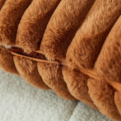 Miniatura 38 de Sunday Praise Juego de 2 fundas de almohada de felpa de piel sintética de doble cara de 20 x 20 pulgadas, fundas decorativas de almohada decorativas