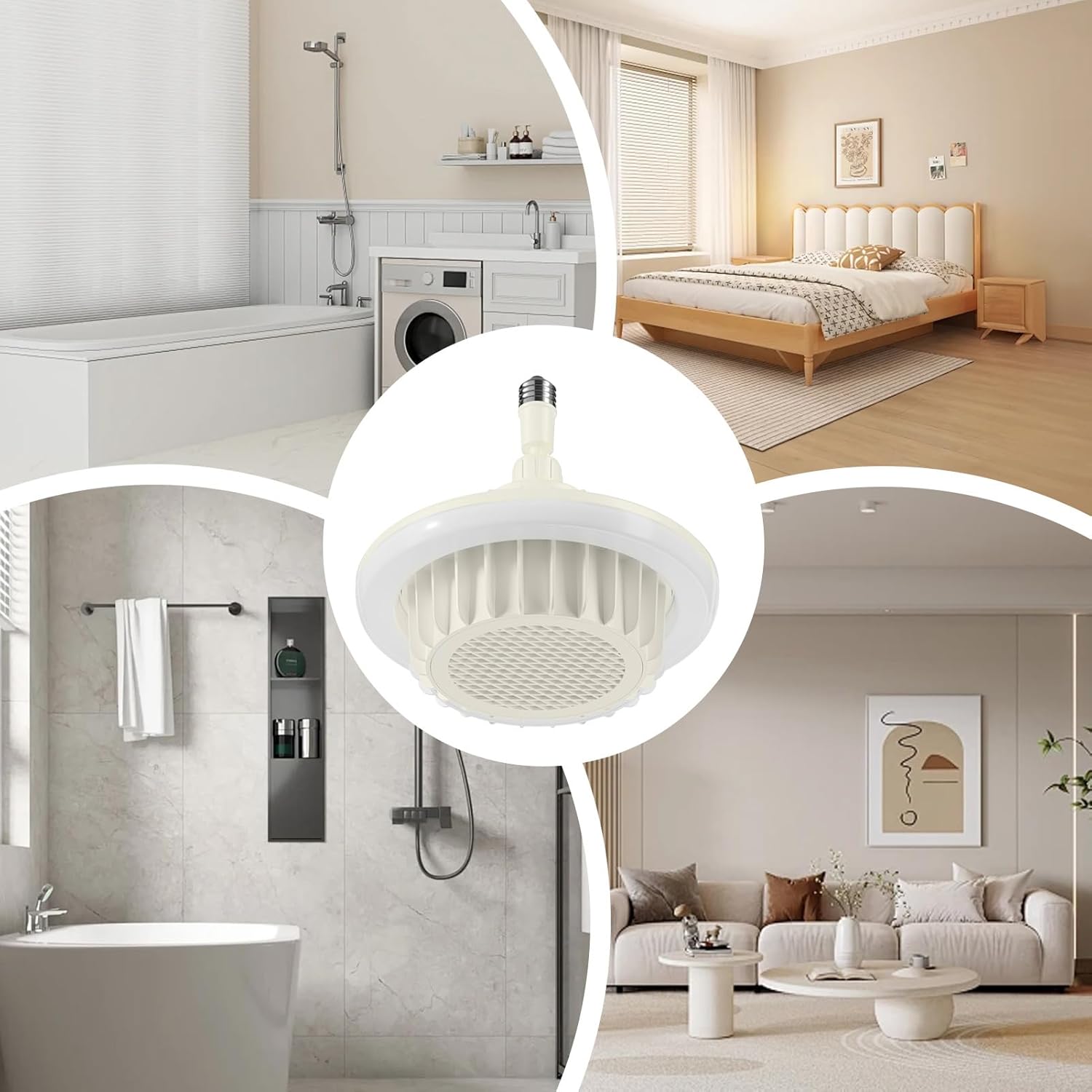 Bathroom Heater Fan Light - 600W Bathrooms Heaters Ceiling for Bathrooms Heaters Fan Ceiling Electric Patio Heater | Includes Remote Control for Living Room Bathroom Use