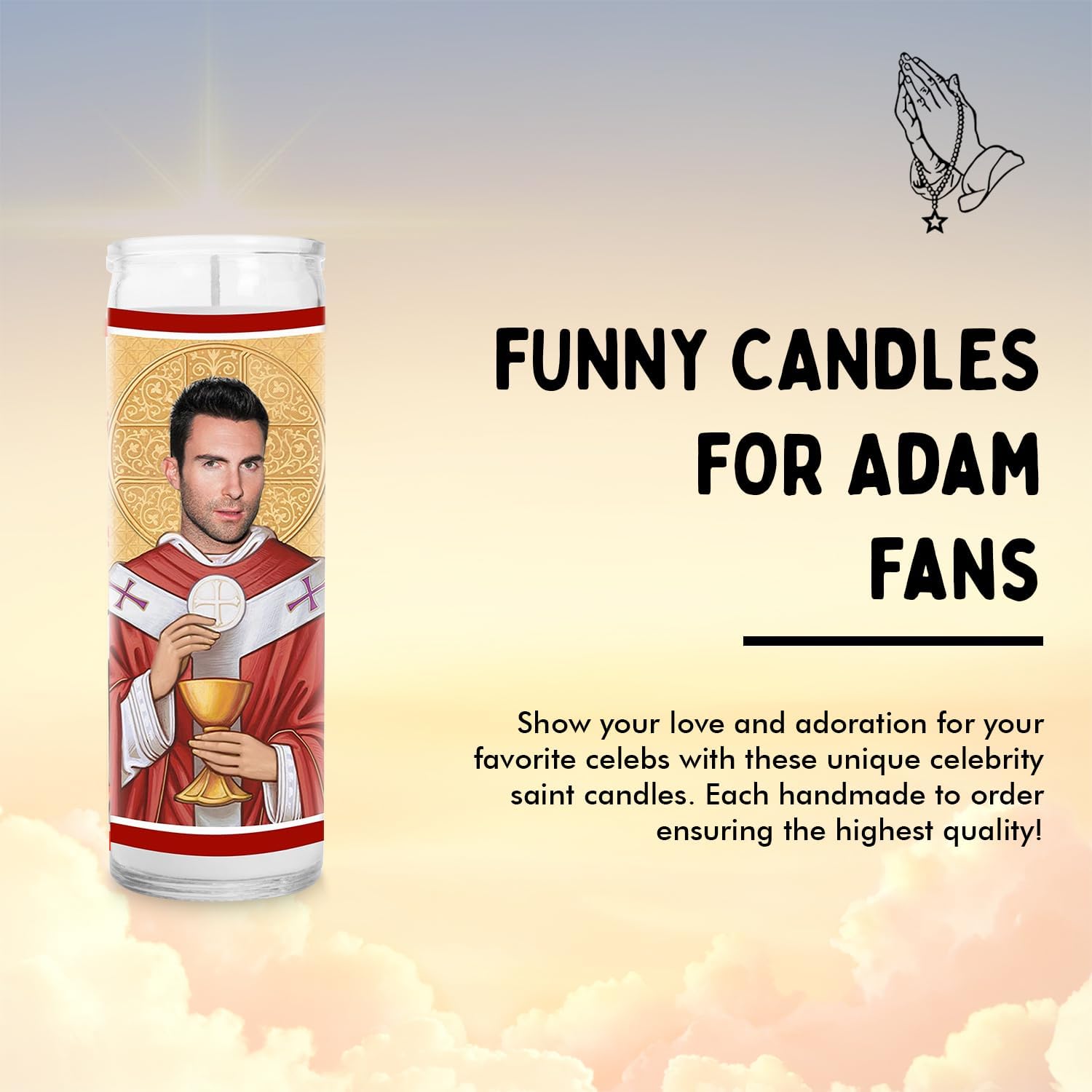 Adam Celebrity Glass Jar Candle – Handmade Votive Candle – Unique Gift for Maroon Music Fans – Home Decor The Voice 5 Collectible for Living Room & Office