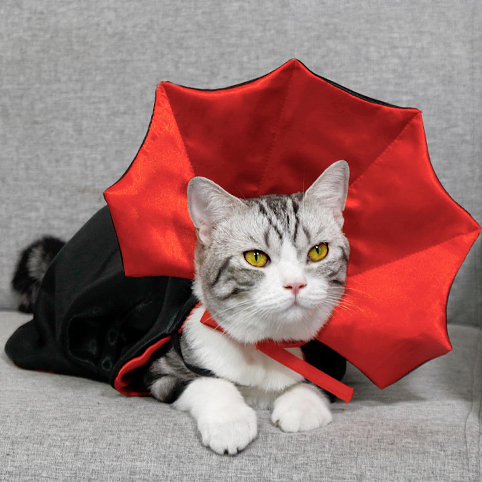 AWOCAN Dog Halloween Costumes Cats Dogs Vampire Cloak Costume Halloween Pet Accessories Costume Halloween Party Pet Cosplay (orange) - Image 4