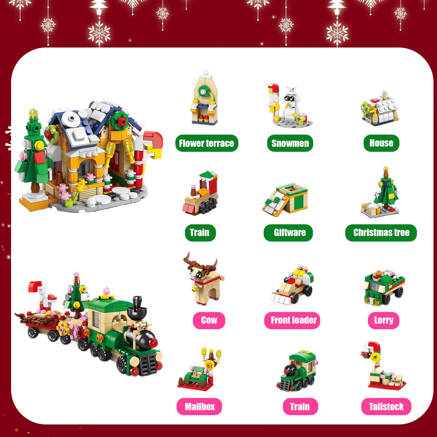 Advent Calendar 2024 Kids, Building Blocks 24 Days Christmas Countdown ...