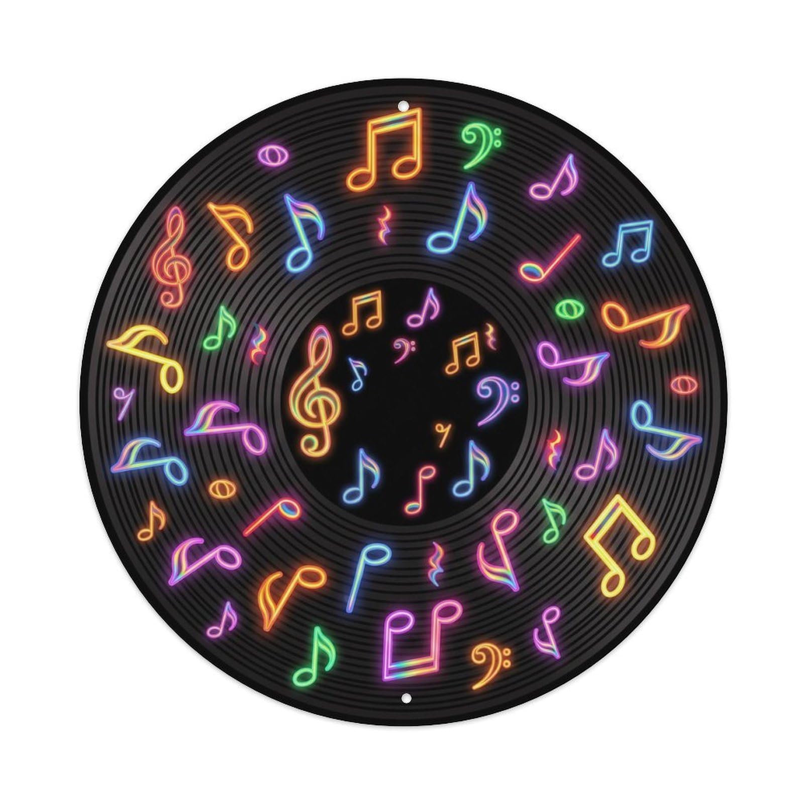 Colorful Music Vinyl Records Distribute Bright Spread Metal Tin Sign