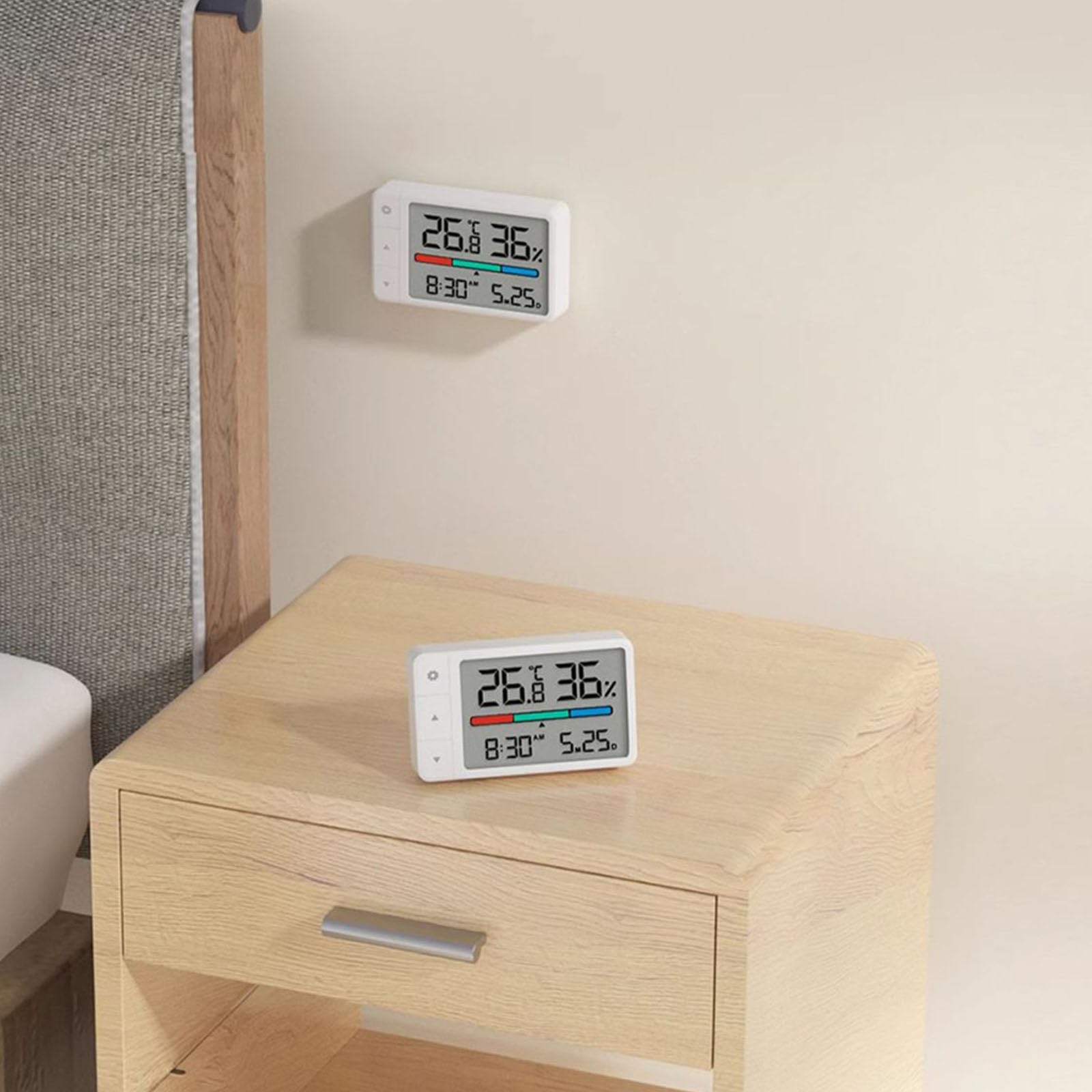 Home Temperature Humidity Sensors Thermometers with Easy to Read Screen and Long Last Battery Lifes Large Screen Display