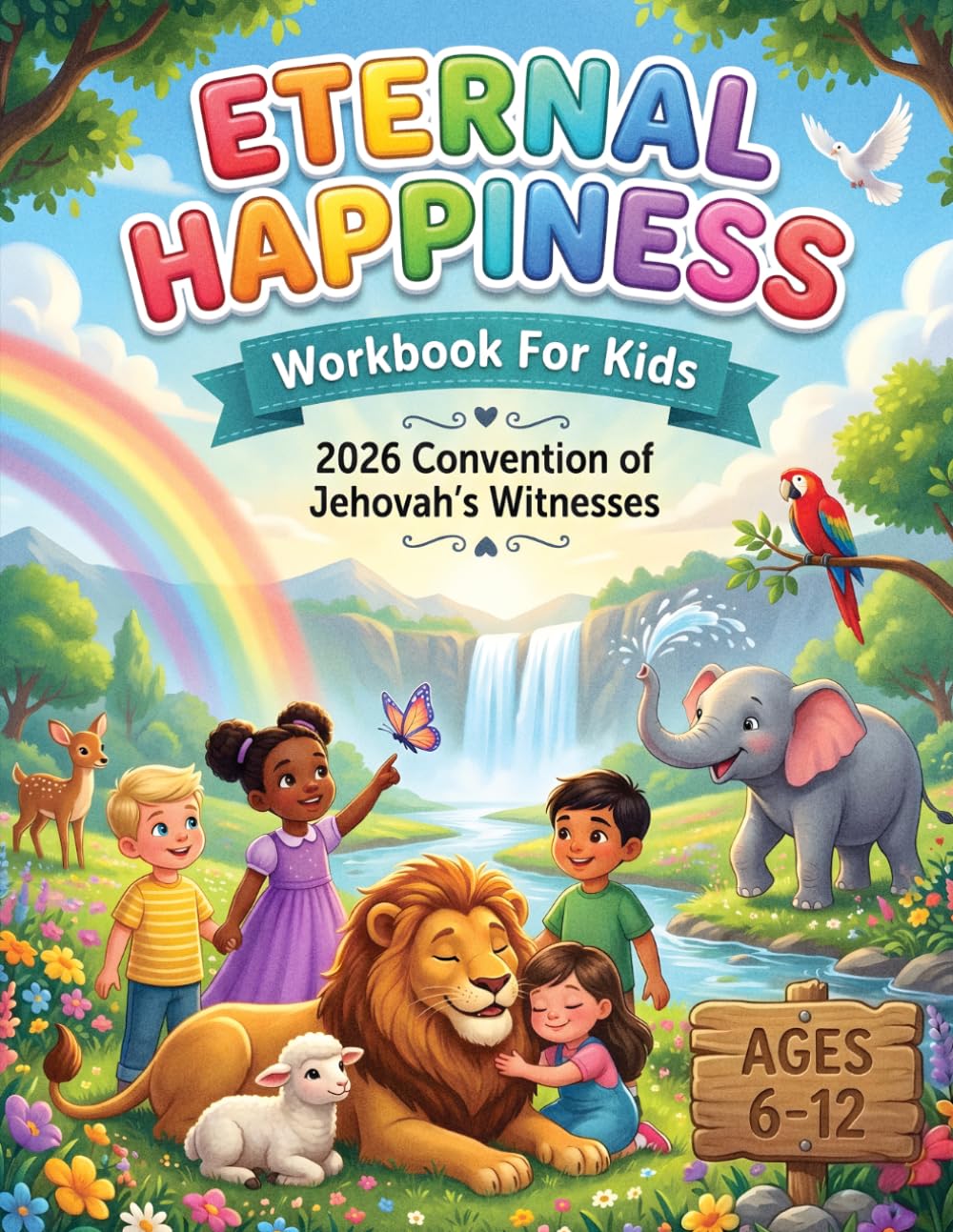 Eternal Happiness Workbook for Kids Ages 6-12: Fun Bible-Based Activities for Children Featuring Coloring Pages, Mazes, Word Searches, Puzzles, and more for the 2026 Convention of Jehovah's Witnesses