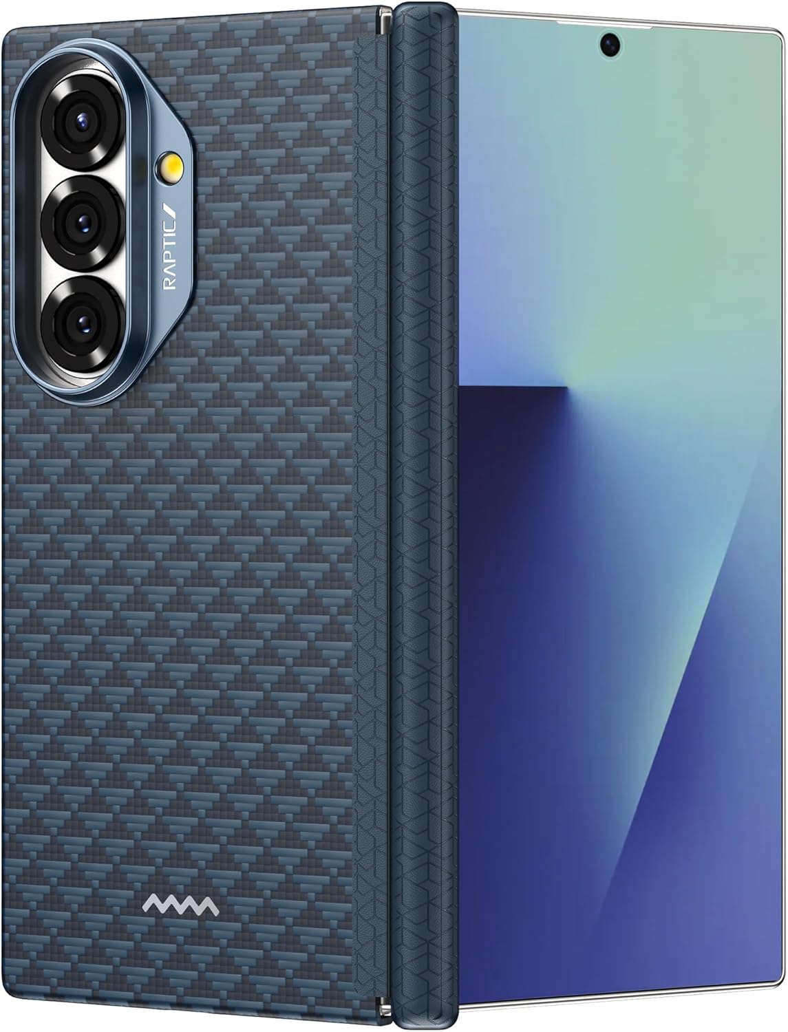 RAPTIC Aramid Skin Pro Case for Samsung Galaxy Z Fold 7 with Hinge Magnetic Protection, Compatible with MagSafe, Slim Light Touch Feeling, 1500D Aramid, Back Cover Only, [Tactile Woven Case-Profound]