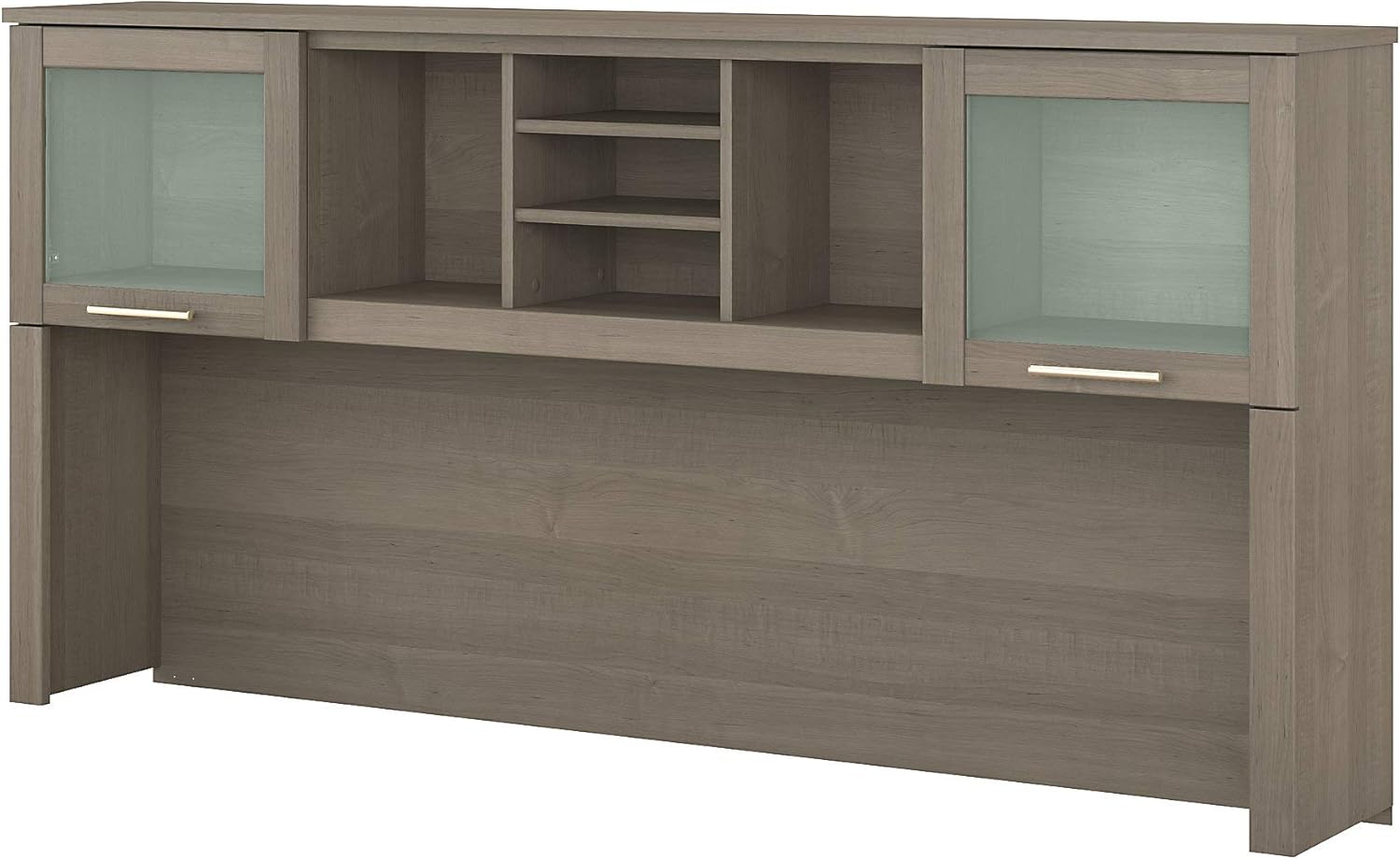 Bush Furniture Somerset 72W Desk Hutch in Ash Gray, Attachment with Shelves and