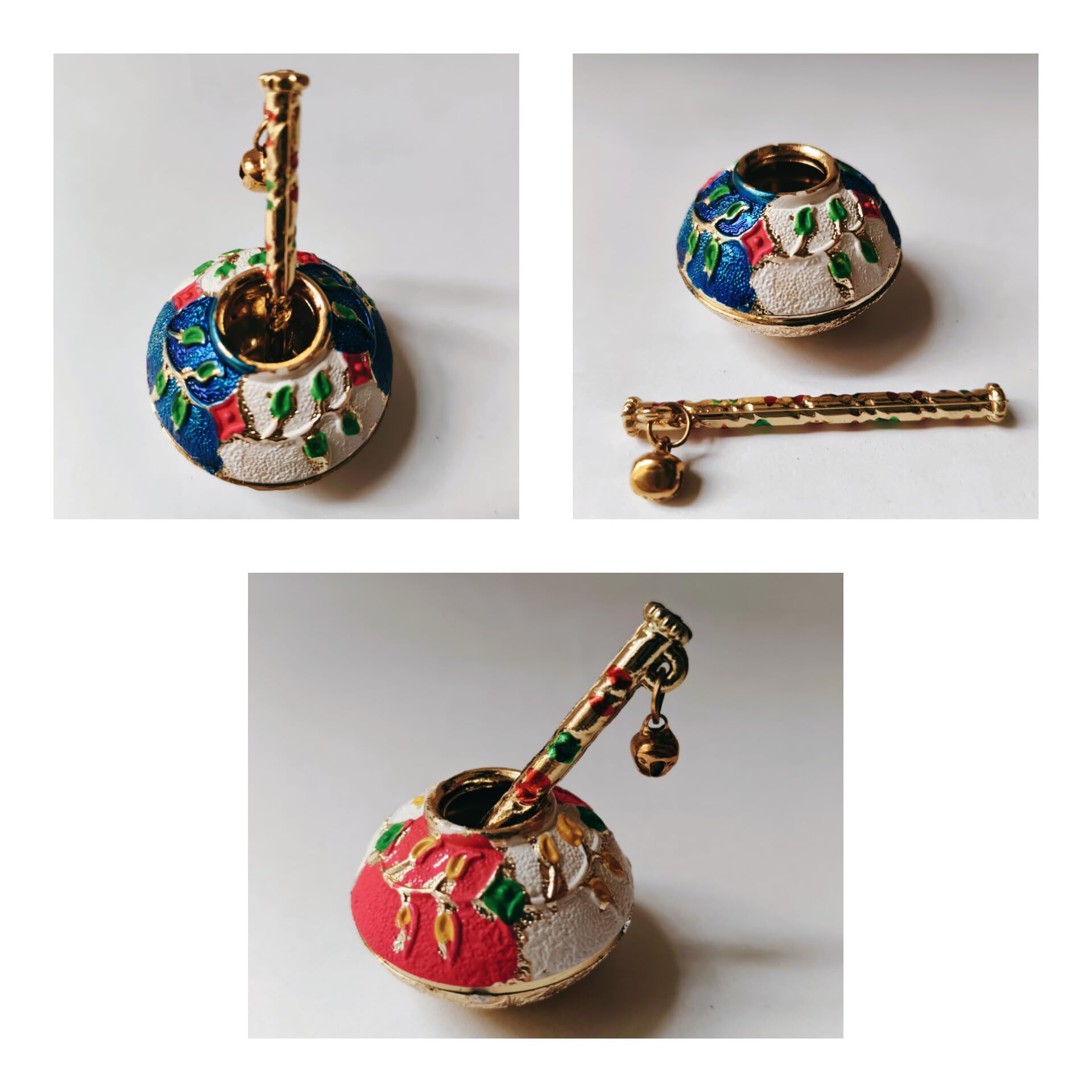 Small Size Laddu Gopal Dahi Handi in Multicolour with Holes to Customise/Ladoo Gopal Matki for Janmashtami/Makhan Matki Handi-image-27