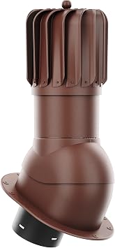 ROOFIVENT IVENT ROTO Roof Turbine Roof Vent 4" Oblong Head Shape for Metal Roofing Brown