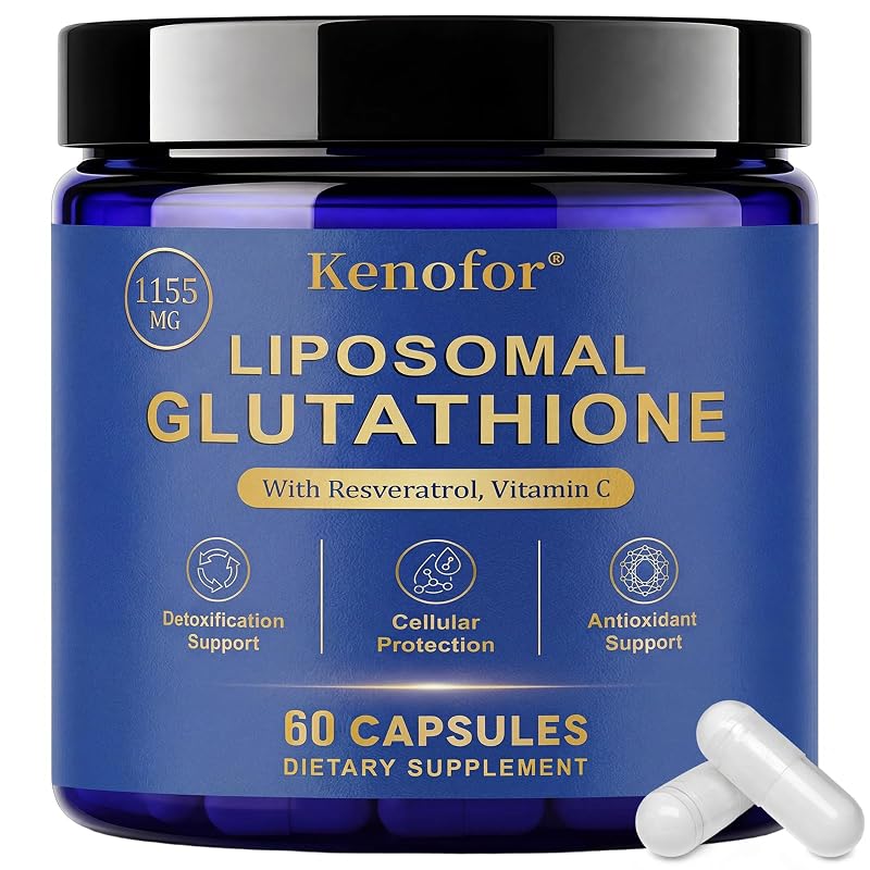 Kenofor Suplemento de Glutationa Lipossomal com Resveratrol, Vitaminas C e B2, 1155 mg, 60 cápsulas