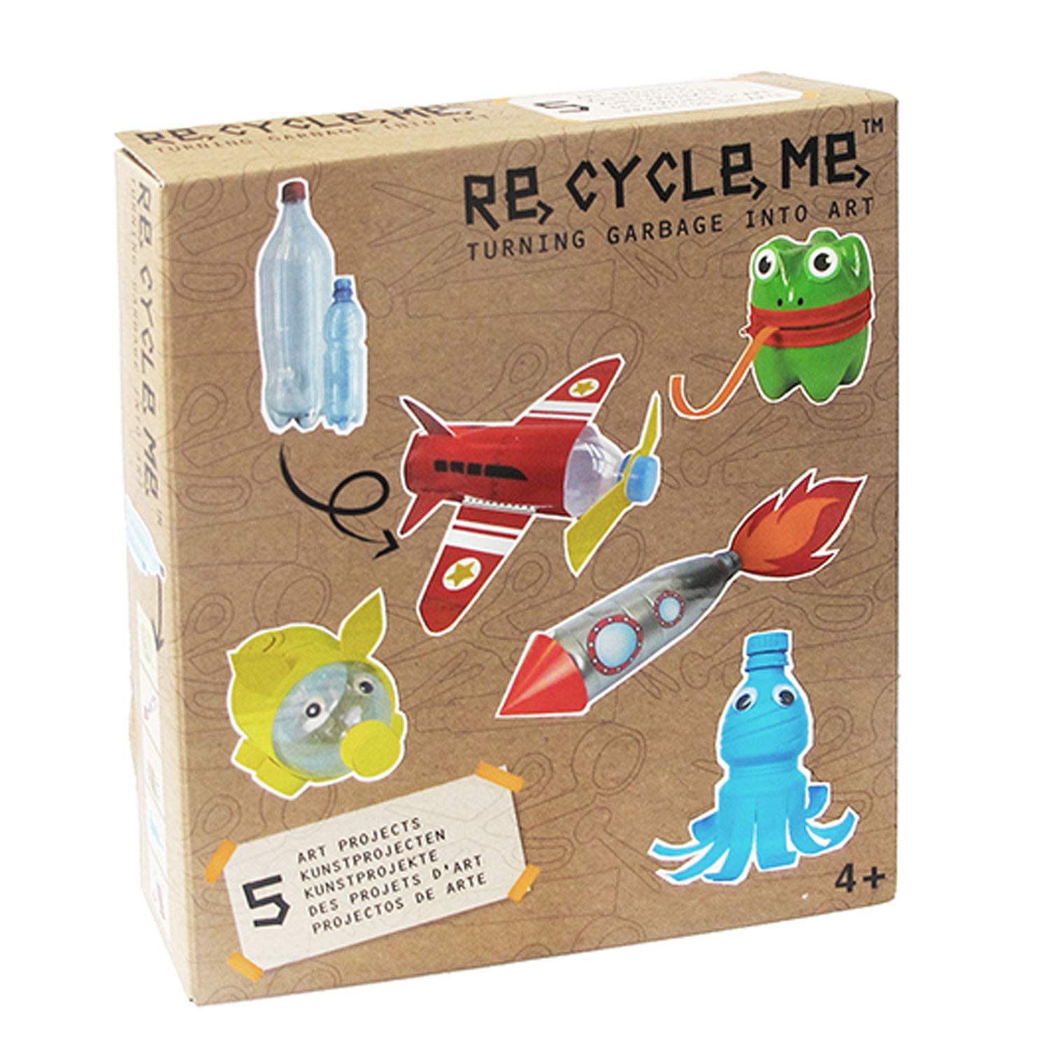 Re Cycle Me Recycling Craft Set – 5 Model DIY Kit For Kids 4+, Crafts With Household Materials