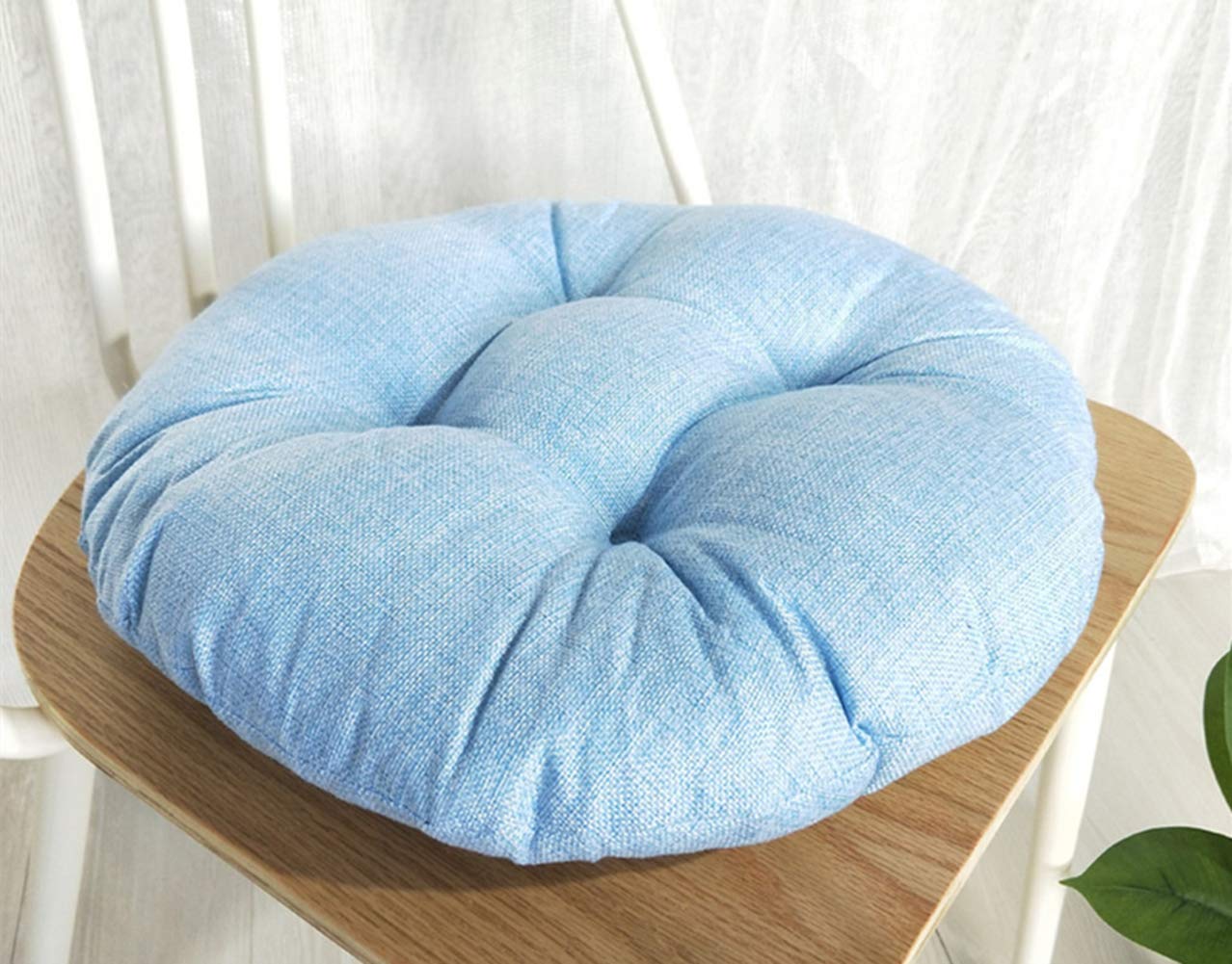 Rond Coussin de Sol épais en Lin épais de Style Japonais Tatami Coussin pour Chaise de Balcon de Canapé de Plancher de Patio Coussins,Milkywhite, 40x40cm