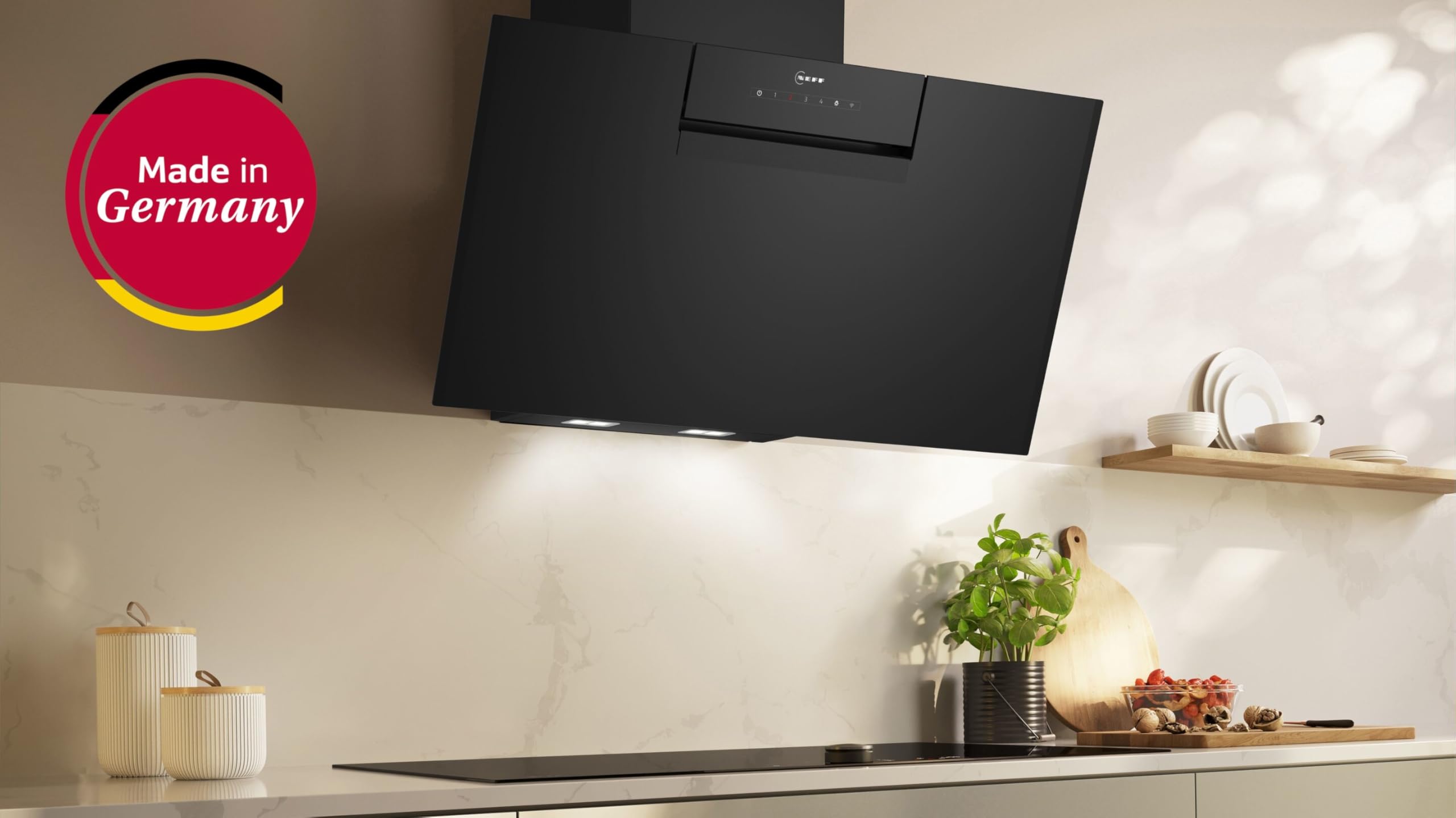 NEFF D85IFN1S0 N 50 Smarte Wandesse Dunstabzugshaube 80cm LED-Beleuchtung Touch Control Schwarz