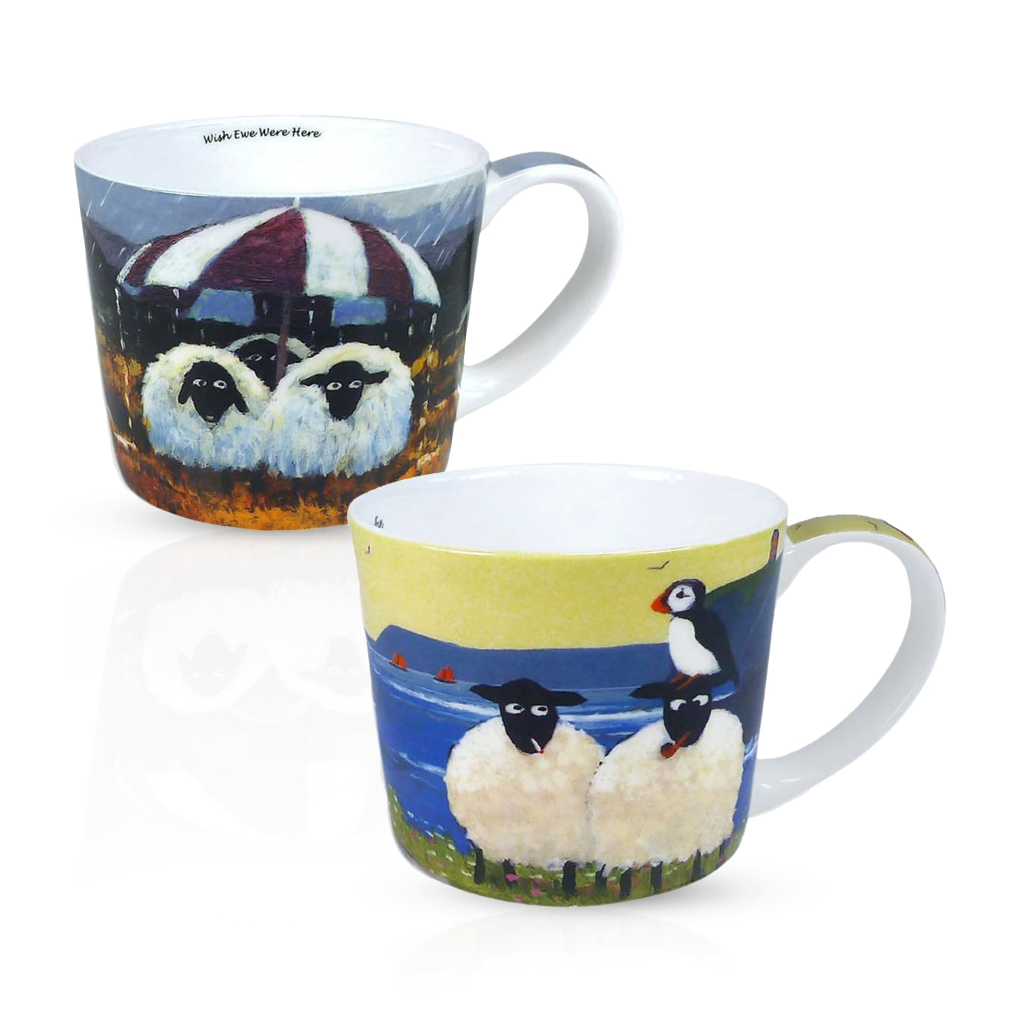 Tasses à café en porcelaine Thomas Joseph avec coffret cadeau mouton 325 ml