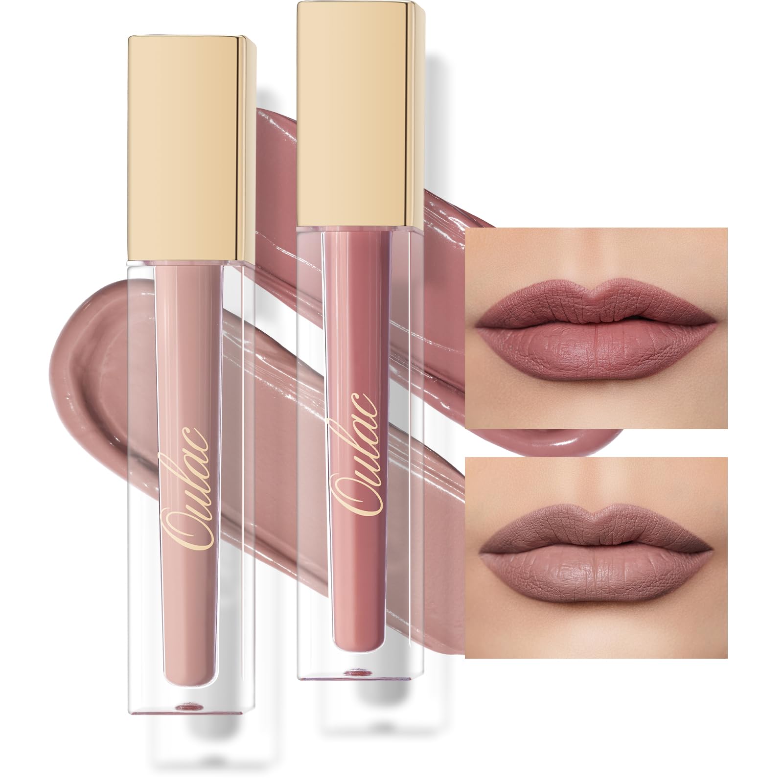 Oulac Matte Liquid Dark Red Lipstick for Women, Long Lasting Lip Stain, Waterproof Highly Pigmented Creamy Formula Lipstick with Vitamin E, Vegan, 4.5ml (M18) — view 65