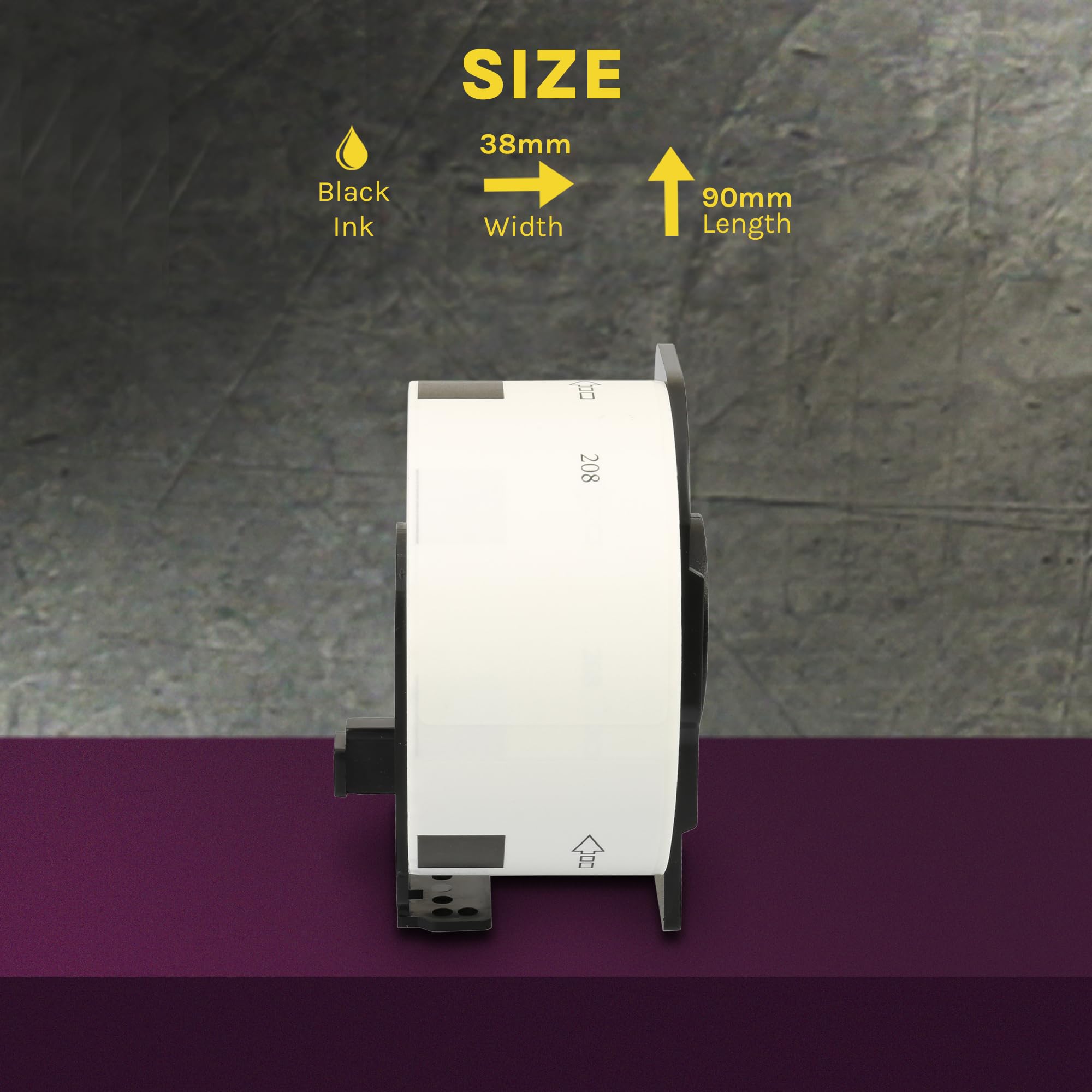 Printing Saver 10x DK-11208 Etiquetas Continuas Blancas Compatibles Con Las Impresoras De Etiquetas Brother P-Touch QL-1050 1060N 1100 500 650TD 700 710W 810W 820NWB (38mm X 90mm