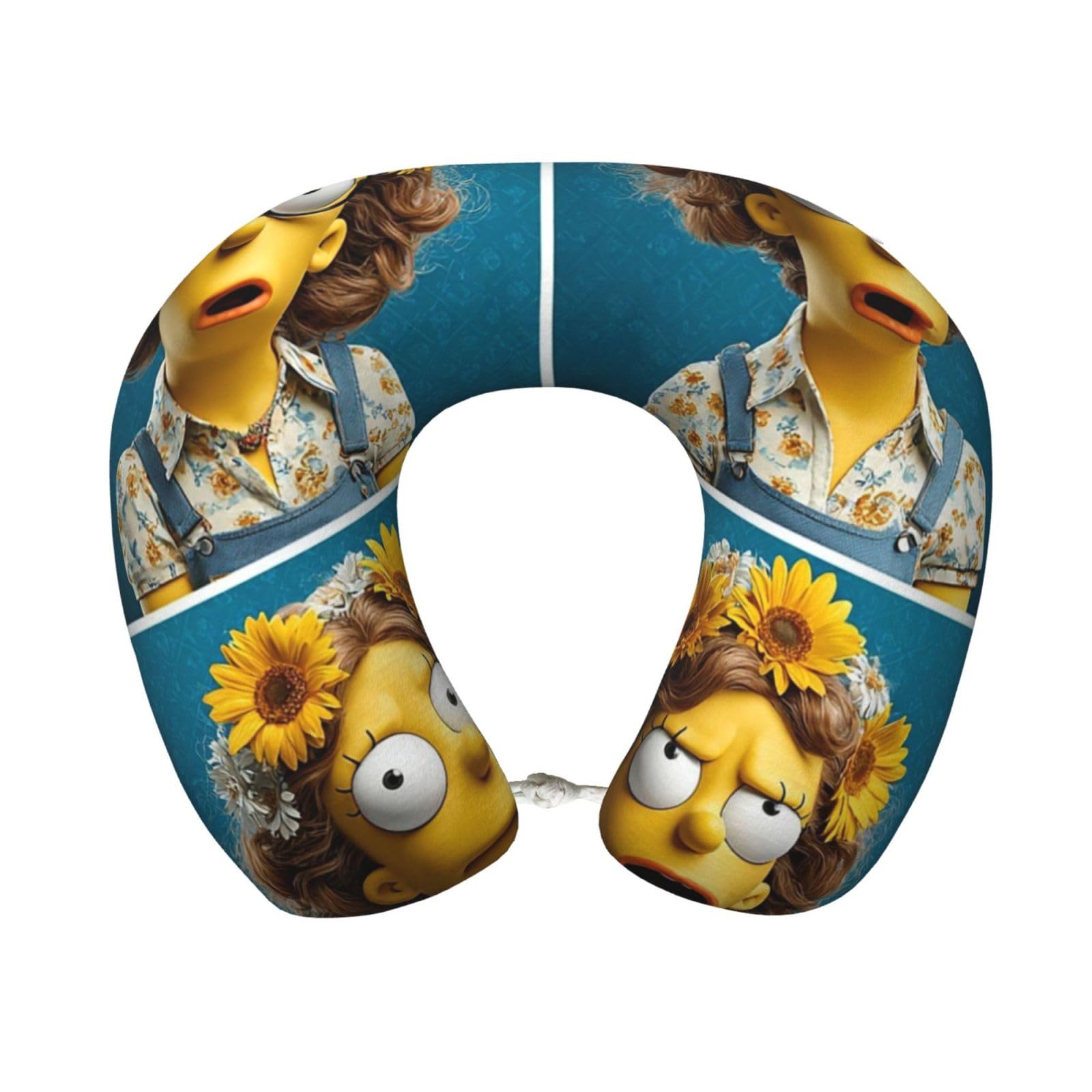 Neck Pillow Memory Foam Contour Pillow Simpsons Travel Pillow for Sleeping Comfortable U Shape Pillows for Traveling Car Headrest Home Office Fits Most Neck Sizes