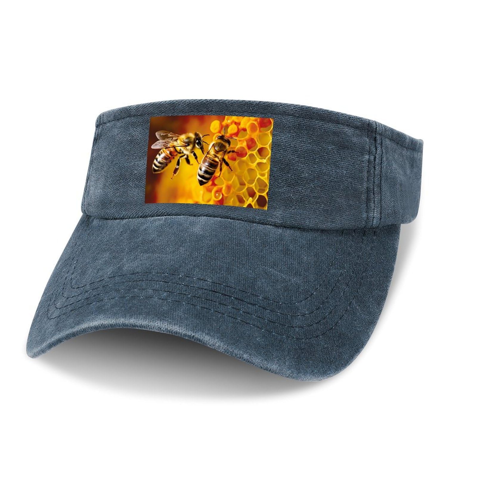 Sun Visor Hat Empty Top Sun Hat Bee Picking Nectar Adjustable Baseball Cap UV Protection Beach Cap for Sport