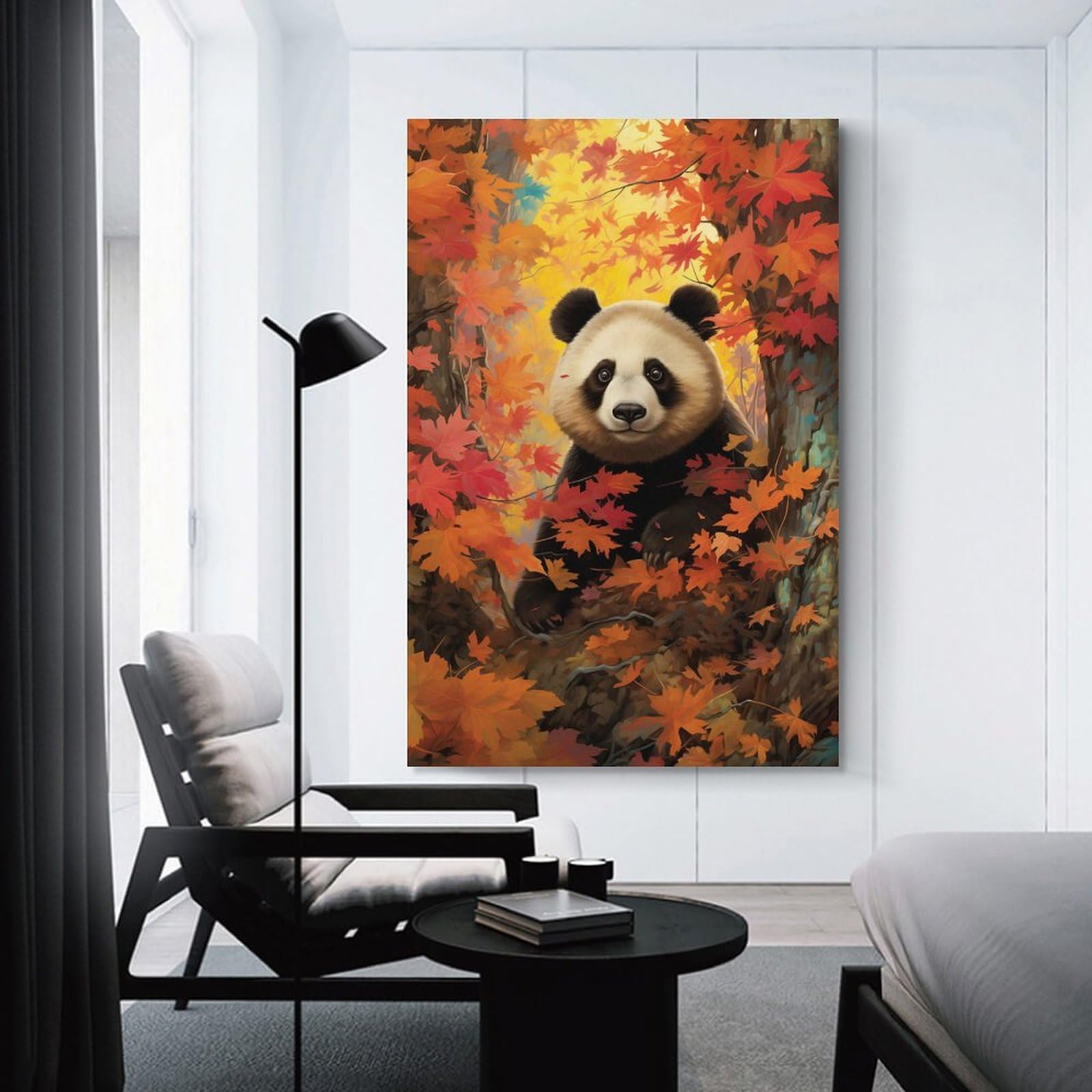 Junmoney Wall Picture Print Wild Panda, 08x12inch(20x30cm), for Lounge, Bedroom Or Personal Spaces, Canvas Artwork with Gifting Potential