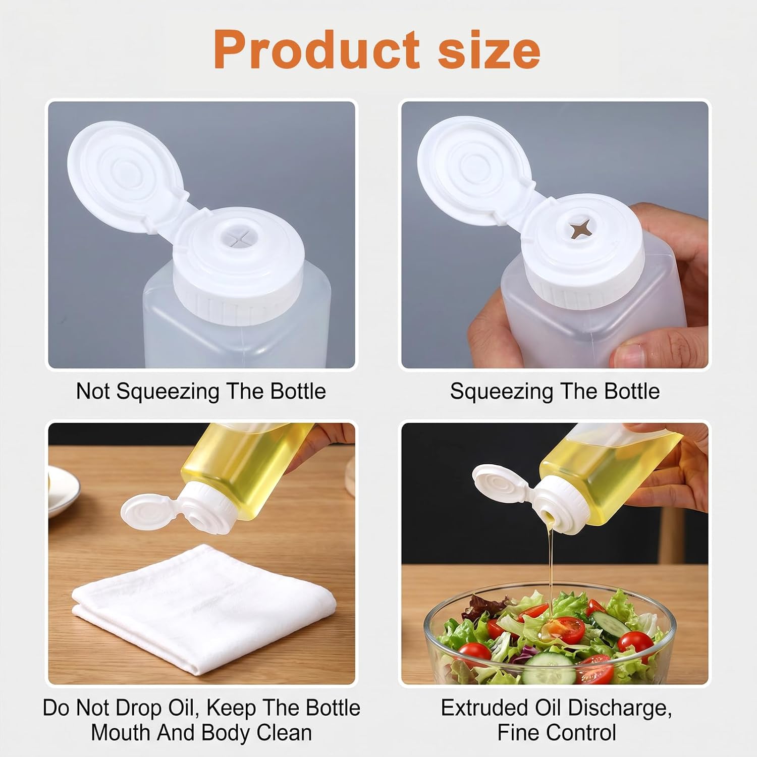 12 Pack 8oz Squeeze Bottles for Sauces Condiment Squeeze Bottles