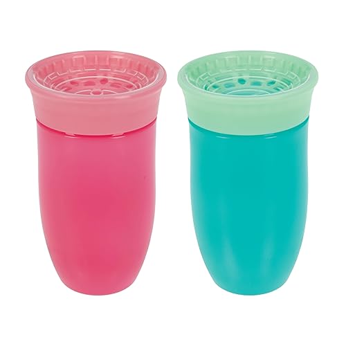 Miniatura 9 de Nuby Wonder Cup - Vasos para beber para niños pequeños a prueba de derrames, paquete de 3, 10 onzas, sorbos de todos los lados, resistentes a fugas