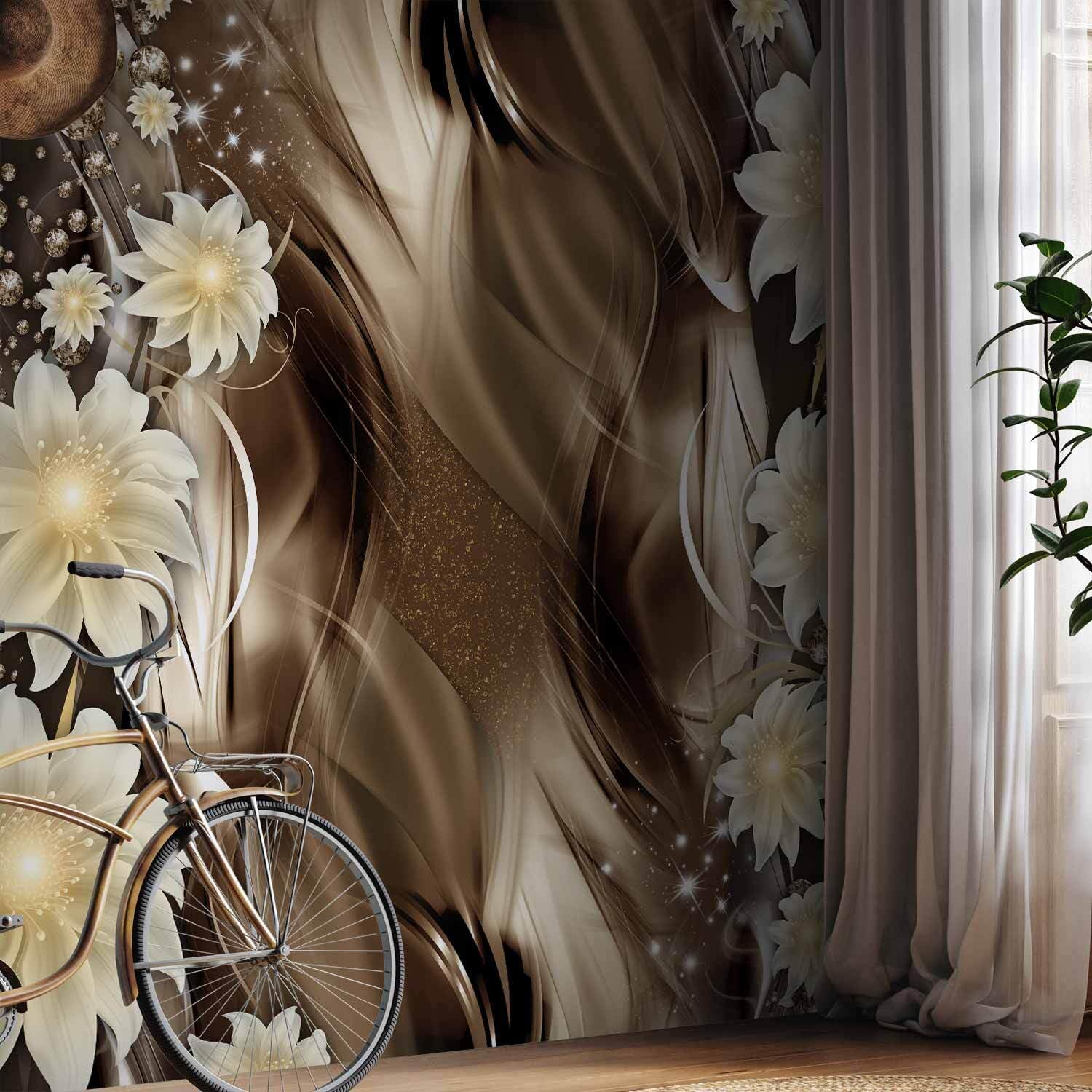 decomonkey Fototapete Abstrakt Blumen, 400x280 cm, XL, Diamant, Vlies | Schlafzimmer, Wohnzimmer, Tapete, Fototapeten, Tapeten, Vliestapete, Wandtapete, moderne, Wandbild, Wand