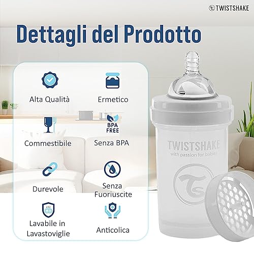 Miniatura 3 de Twistshake Anticólicos 6.1 fl oz  6oz Blanco