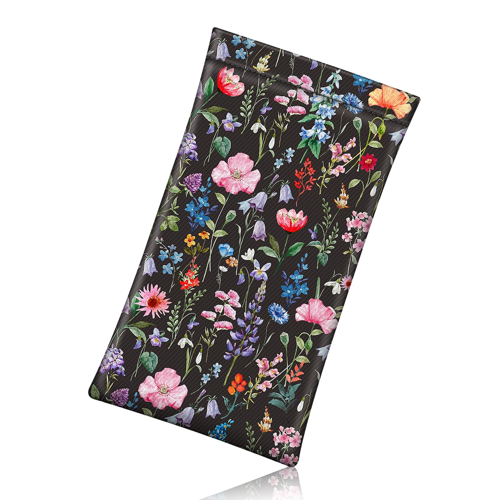 FINTIE Soft Eyeglasses Case with Cleaning Cloth, Squeeze Top Glasses Pouch