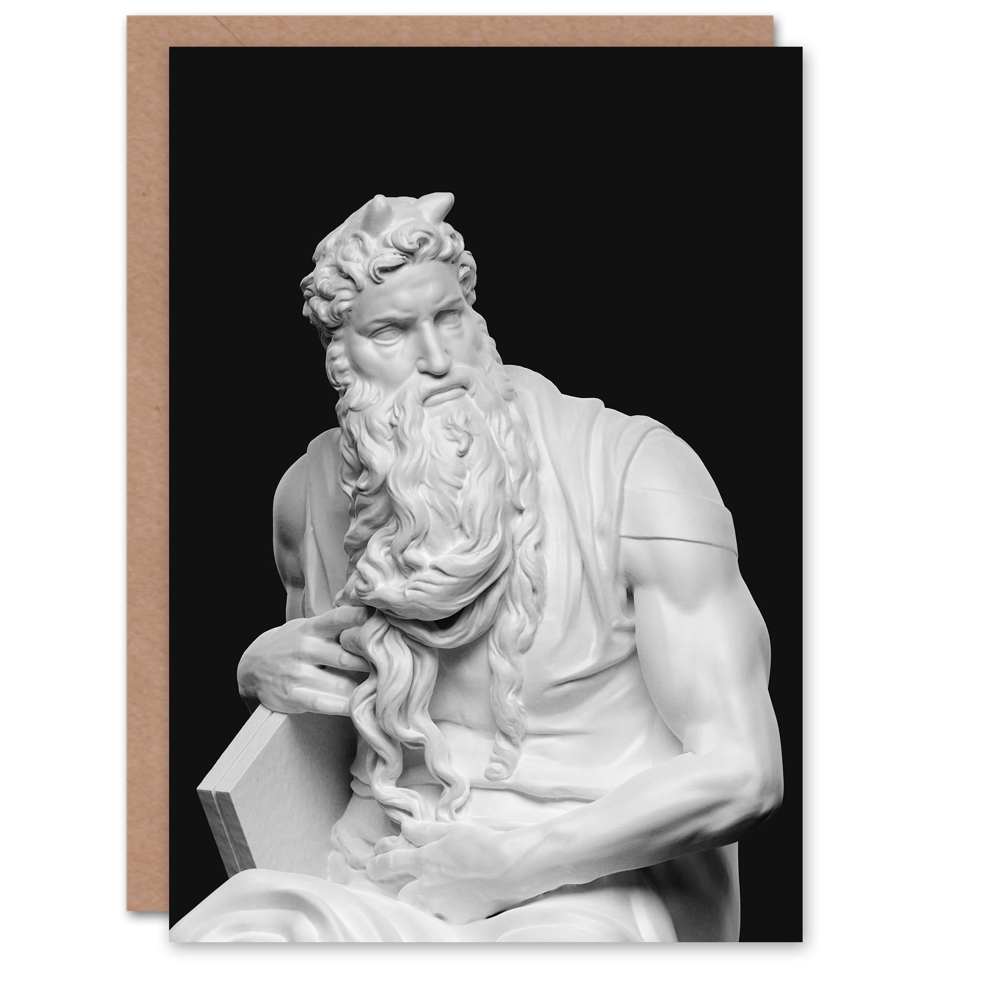 Artery8 Michelangelo Buonarroti Art Card Moses Sculpture Statue