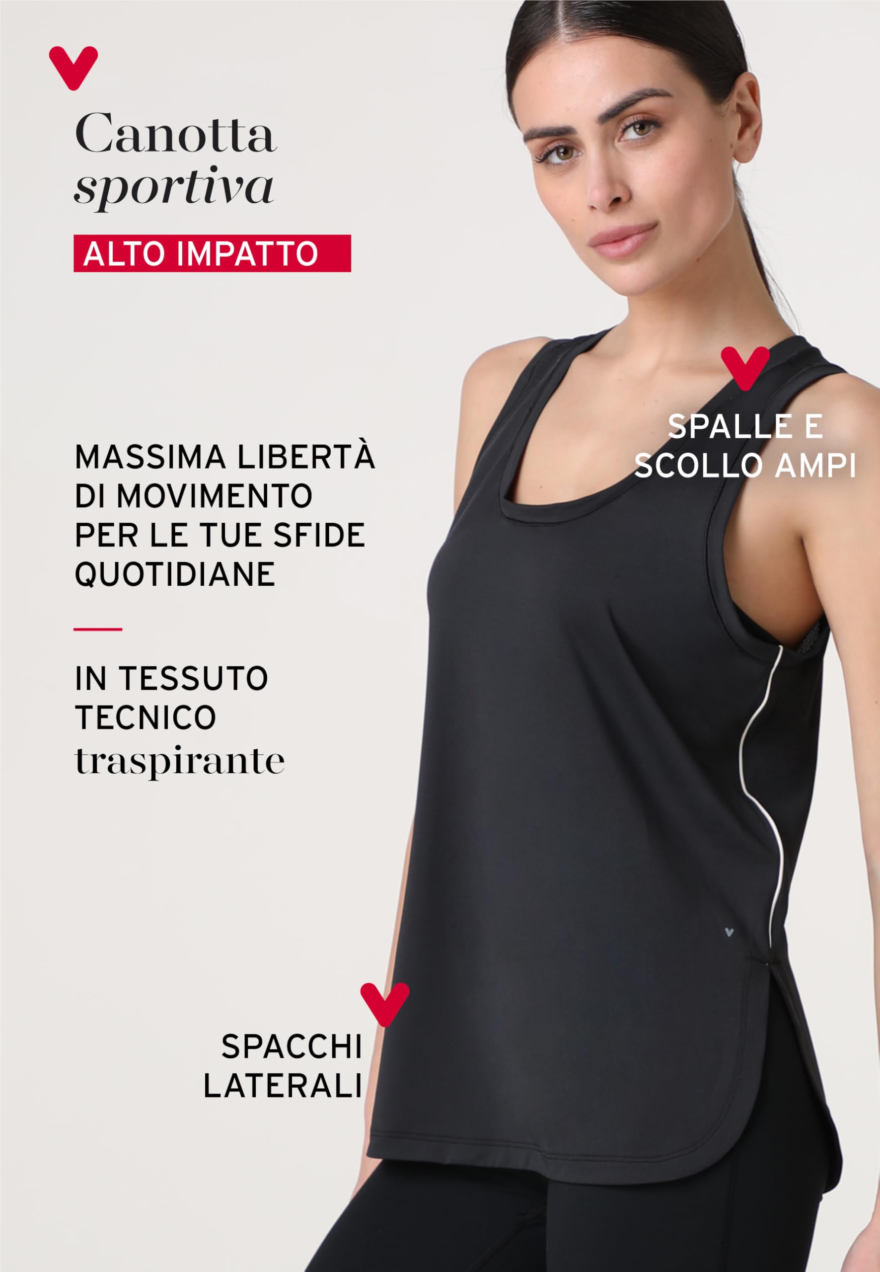 Lovable Sportiva Spalla Larga - Leggera, Traspirante, Asciugatura Rapida, Elasticizzata - Fitness Allenamento - Active Comfort Canotta Donna (Pacco da 1)