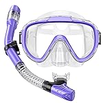 Seovediary Snorkeling Gear for Adults Anti-Fog Panoramic View Snorkel Mask Set Dry Top Snorkel Kit with Carry Bag for Snorkeling Scuba Diving Swimming Travel