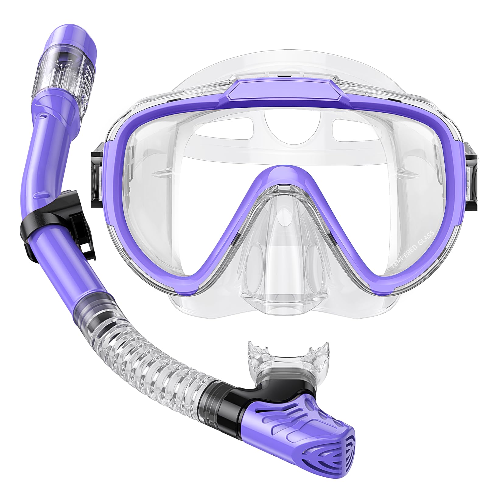 Seovediary Snorkel Set Adults Snorkeling Gear Anti-Fog Panoramic View Swim Mask Dry Top Snorkel Kit with Carry Bag for Snorkeling Scuba Diving