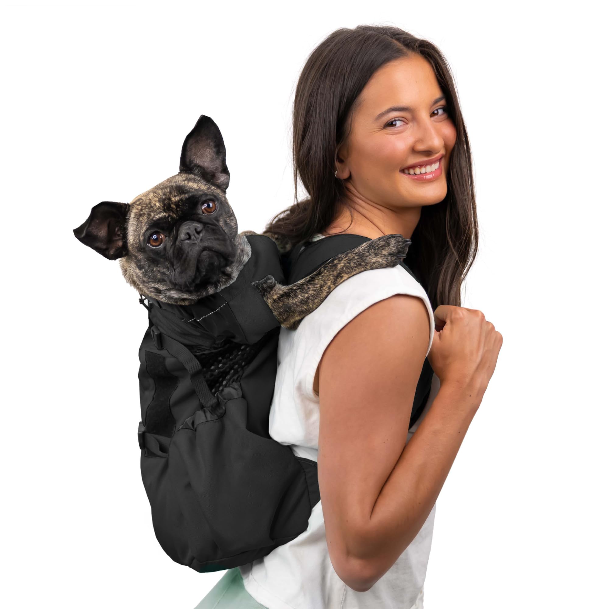 K9 Sport Sack | Dog Carrier Backpack for Small and Medium Pets | Front Facing Adjustable Dog Backpack Carrier | Fully Ventilated | Veterinarian Approved (Medium, Air - Jet Black)