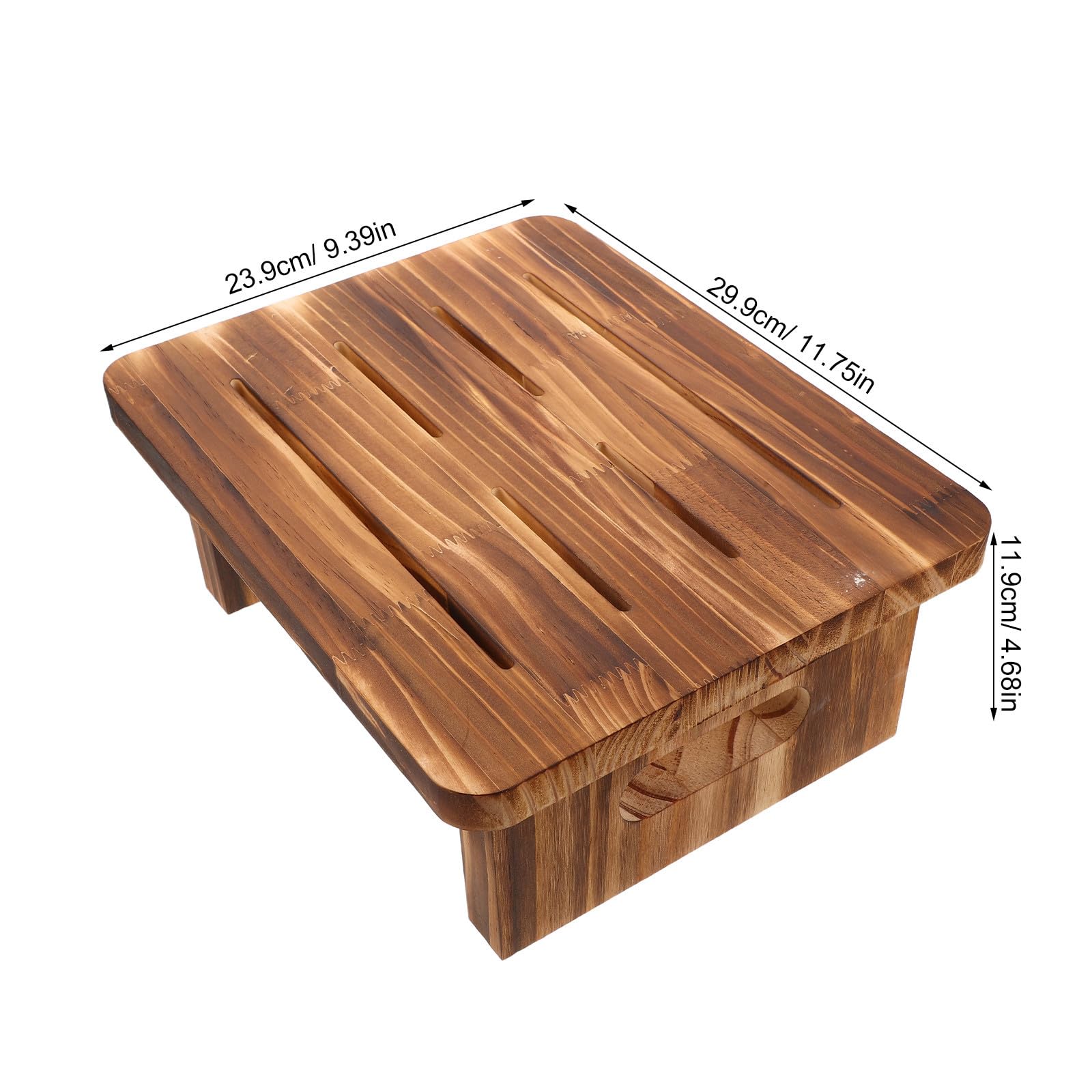 INOOMP Taburete Madera Marrón, Rectangular, para Baños y Dormitorios