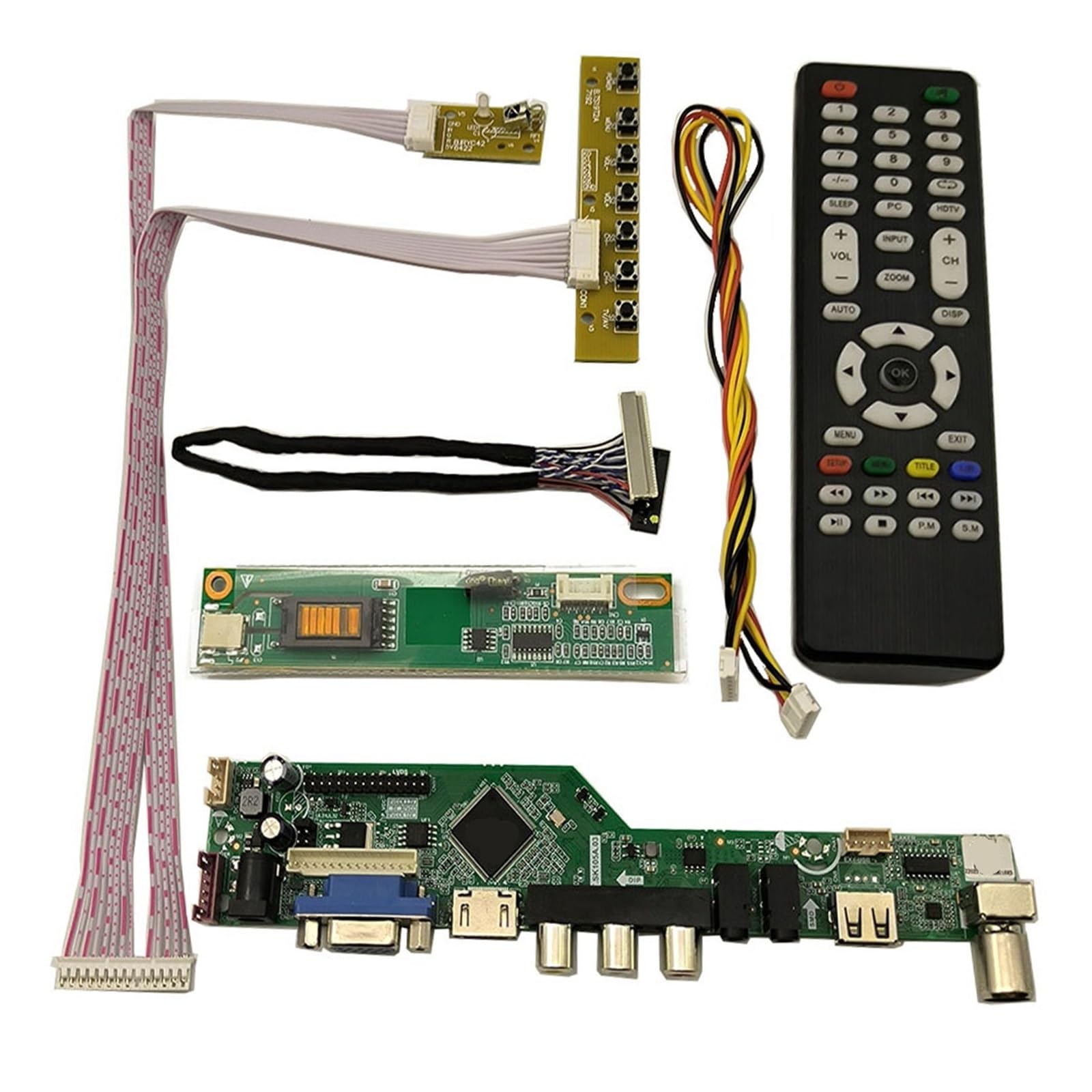 Kit TV, compatibile for B154EW02 V1/V2/V3/V6/V7 TV+HDMI+VGA+AV+USB Driver della scheda controller schermo LED LCD(B154EW02 V7)